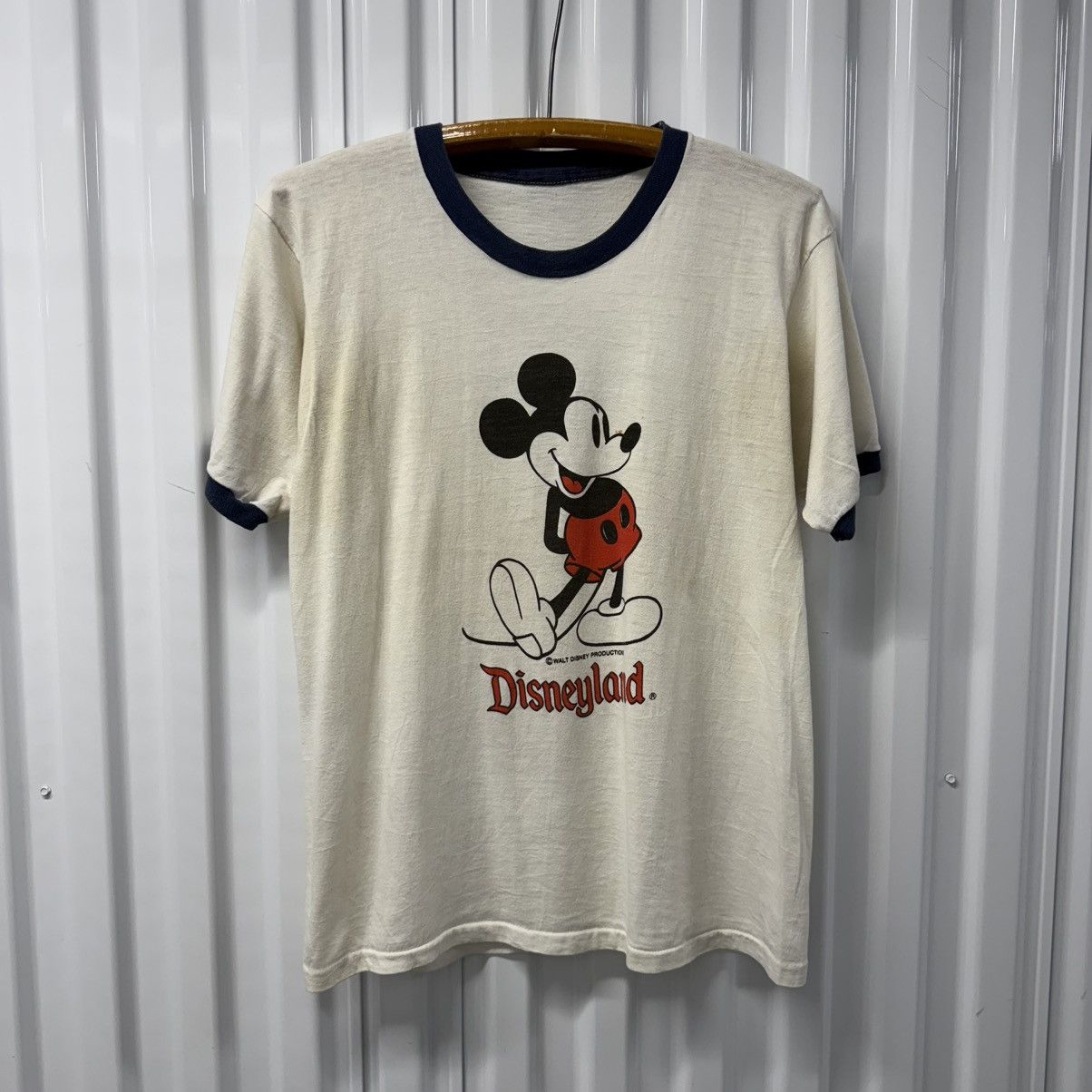 Mickey Mouse × Vintage RARE Vintage 70s 80s Mickey Mouse Disneyland Ringer Tee Size US L / EU 52-54 / 3 - 2 Thumbnail