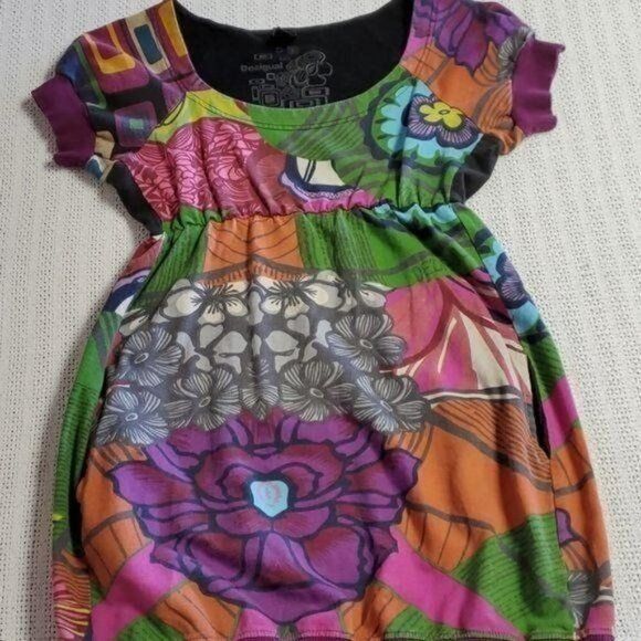 Desigual Desigual Banded Short Slv Pocket Multicolored Graphics Gathe Size S / US 4 / IT 40 - 7 Thumbnail
