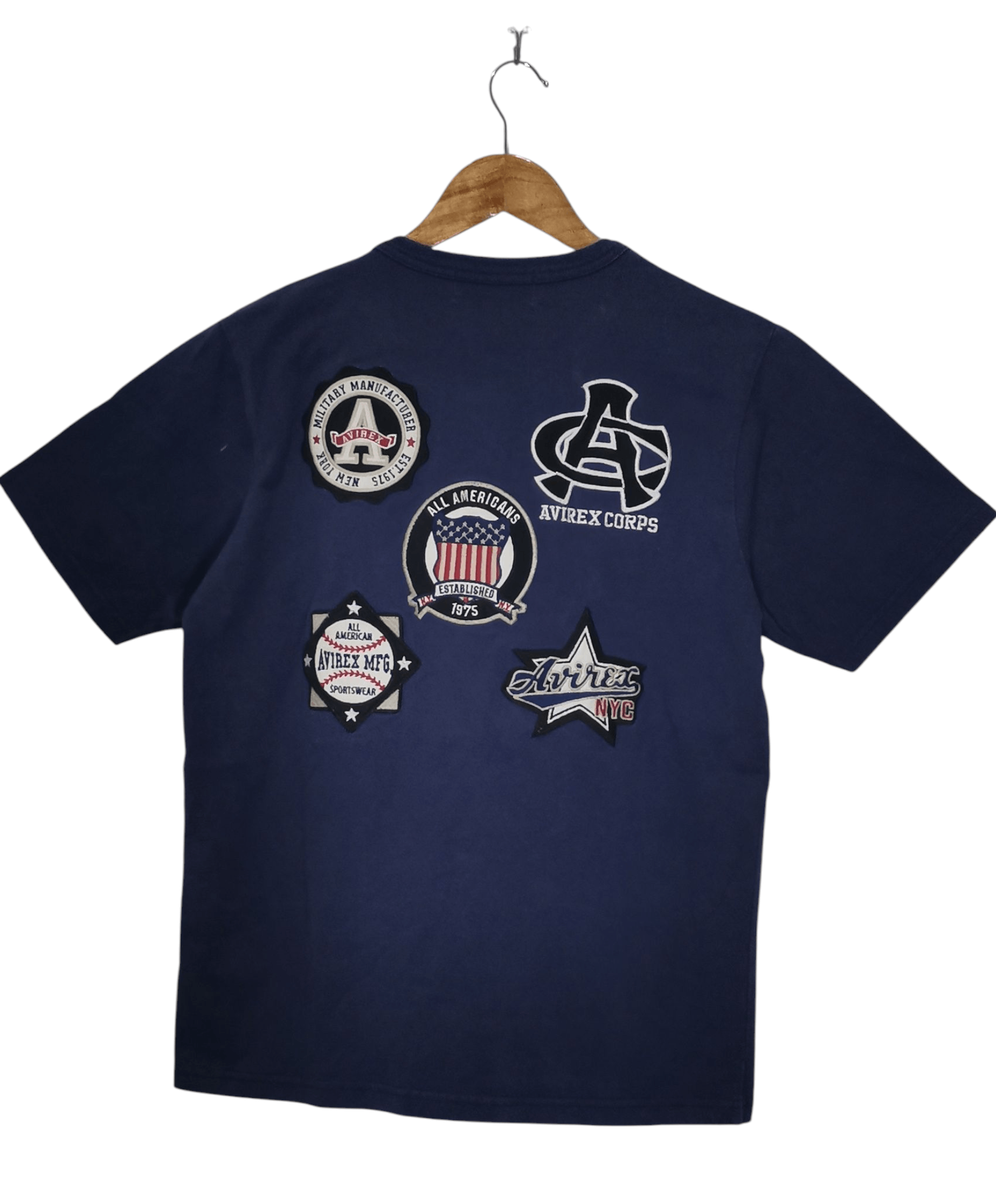 Avirex Vintage Avirex Patchwork Tee – Navy – Size M – Japan Size US M / EU 48-50 / 2 - 2 Thumbnail