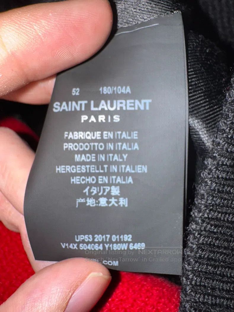 Saint Laurent Paris Saint Laurent Paris Patchwork leather sleeve baseball jack Size US L / EU 52-54 / 3 - 6 Thumbnail