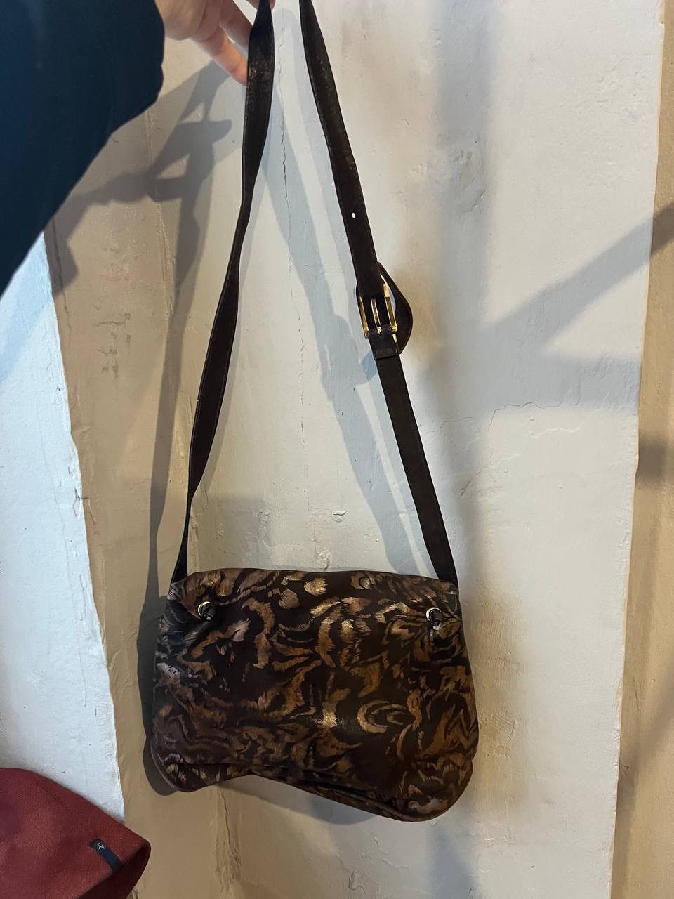 Vintage 90’S RARE VELVET LEATHER FLORAL CESARE PICCINI BAG Size ONE SIZE - 2 Thumbnail
