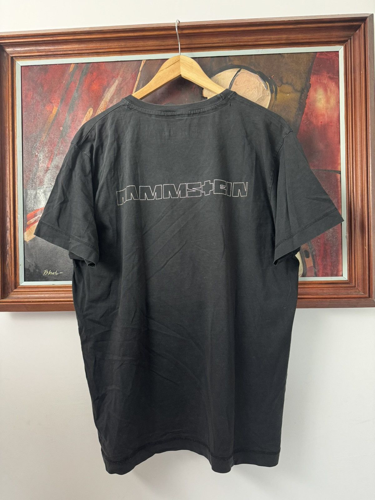 Band Tees VINTAGE RAMMSTEIN MADE IN GERMANY BLACK BAND TEE FACE PRINT Size US XL / EU 56 / 4 - 2 Thumbnail