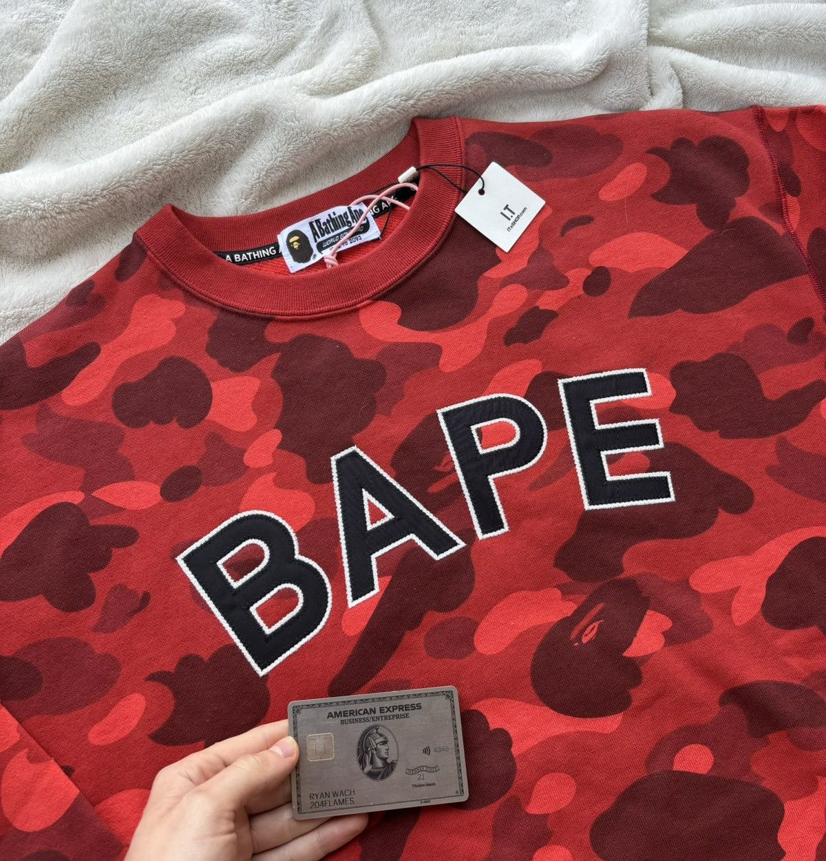 Bape Bape Spellout Logo Crewneck Sweater Size US M / EU 48-50 / 2 - 2 Thumbnail