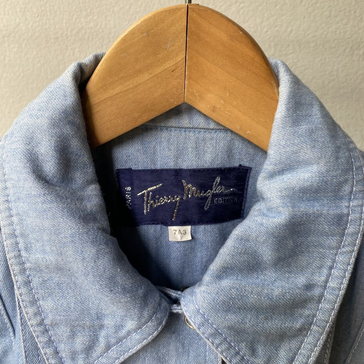 Thierry Mugler Thierry Mugler Light Blue Denim Jacket with Stud Details Size M / US 6-8 / IT 42-44 - 4 Thumbnail