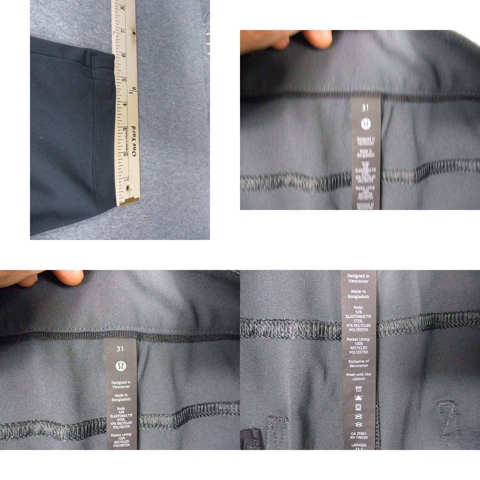 Lululemon Lululemon Pants Mens 31x32 Charcoal Gray Slim Tapered 5 Pocket Stretch Chino Size US 31 - 8 Thumbnail