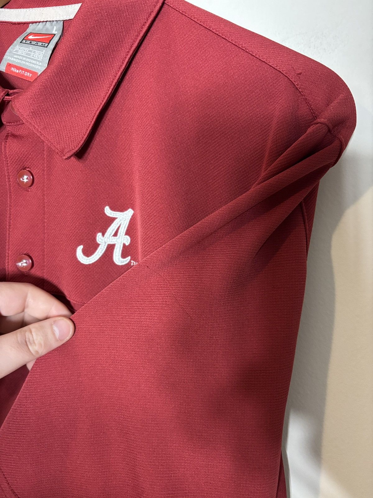 Nike Vintage Nike Team FitDry Alabama Sideline Polo Shirt Size US L / EU 52-54 / 3 - 4 Thumbnail