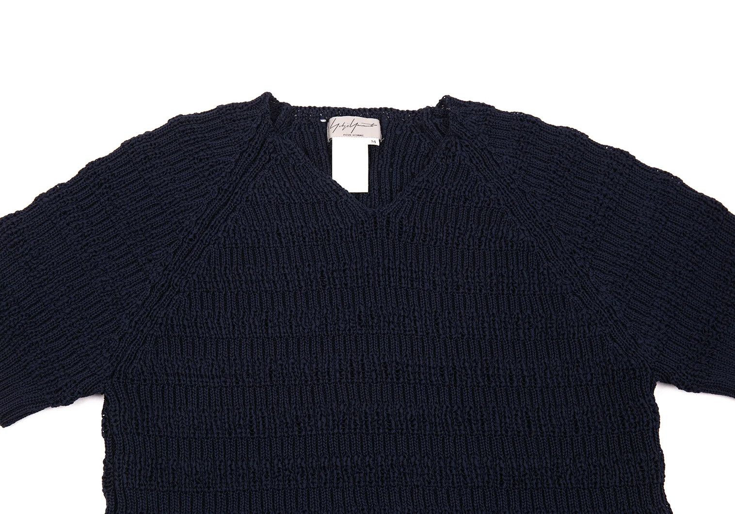 Yohji Yamamoto Yohji Yamamoto V-Neck Knit Top Navy M Size US M / EU 48-50 / 2 - 2 Thumbnail
