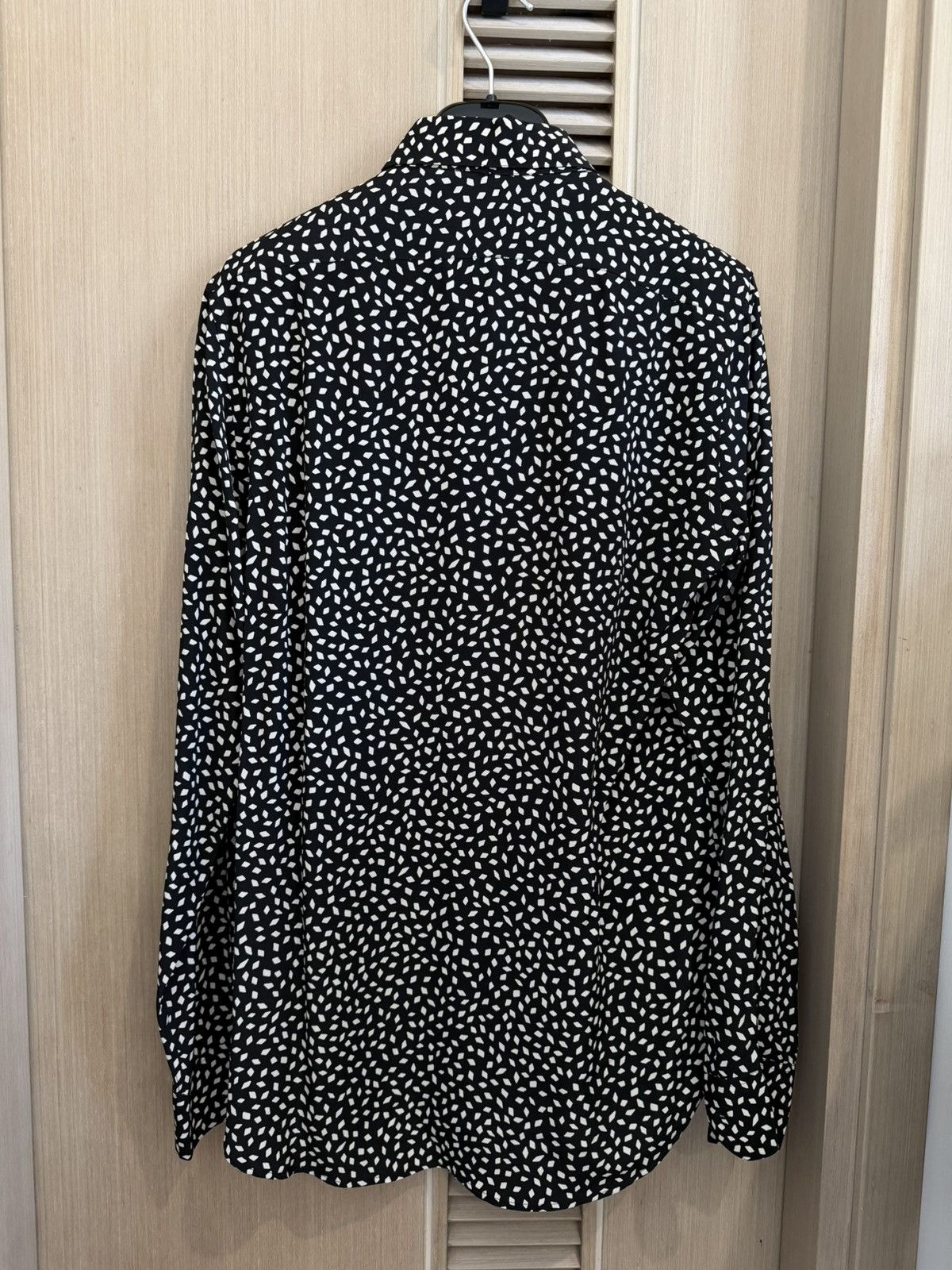 Saint Laurent Paris Saint Laurent FW15 Black Crêpe Losange Silk Shirt Size US XS / EU 42 / 0 - 2 Thumbnail