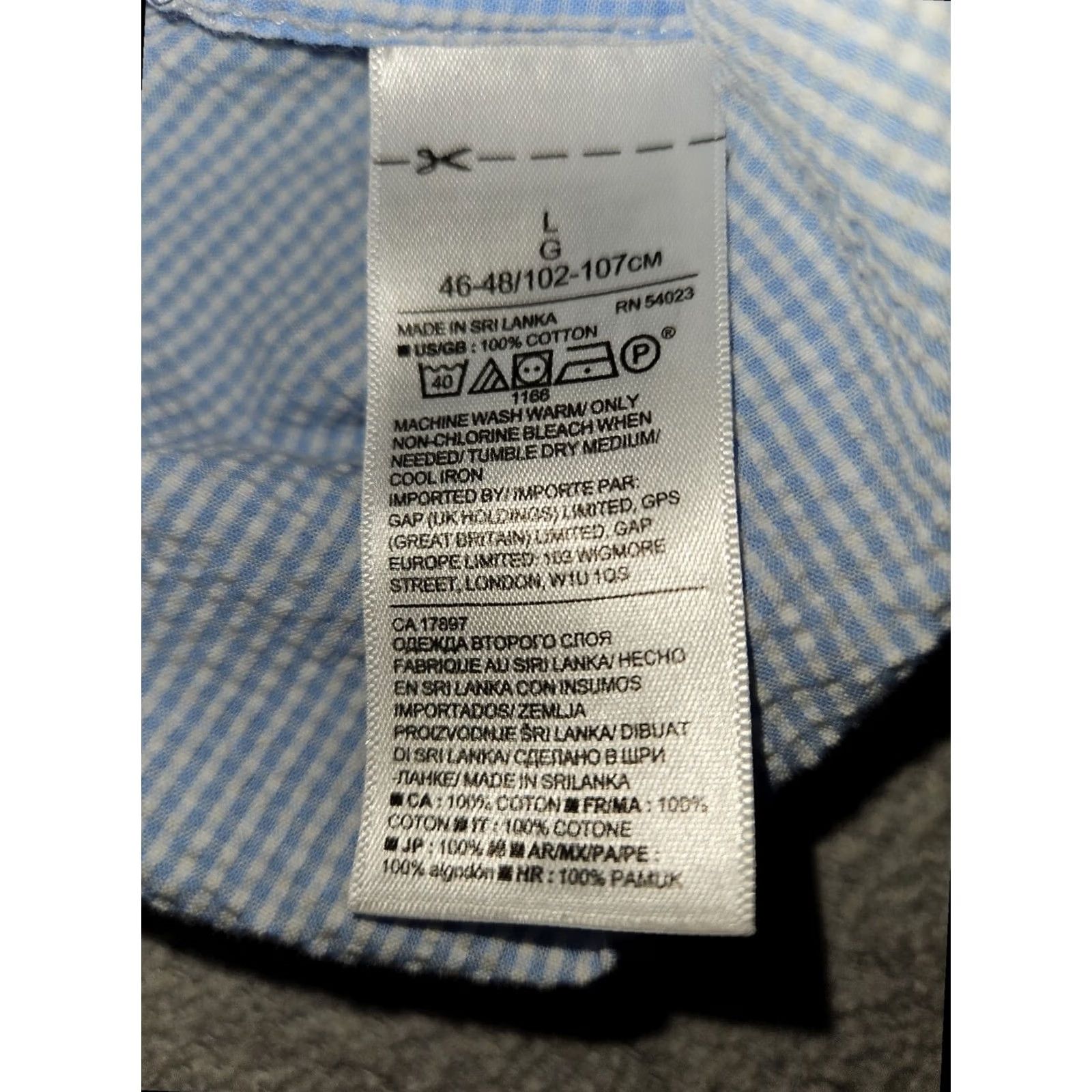 Banana Republic Banana Republic Shirt Button-Up Long Sleeve Men Adult Large Blue Check Slim Fit Casual Business Travel 43 in Chest Button-Down Collared Size US L / EU 52-54 / 3 - 7 Thumbnail
