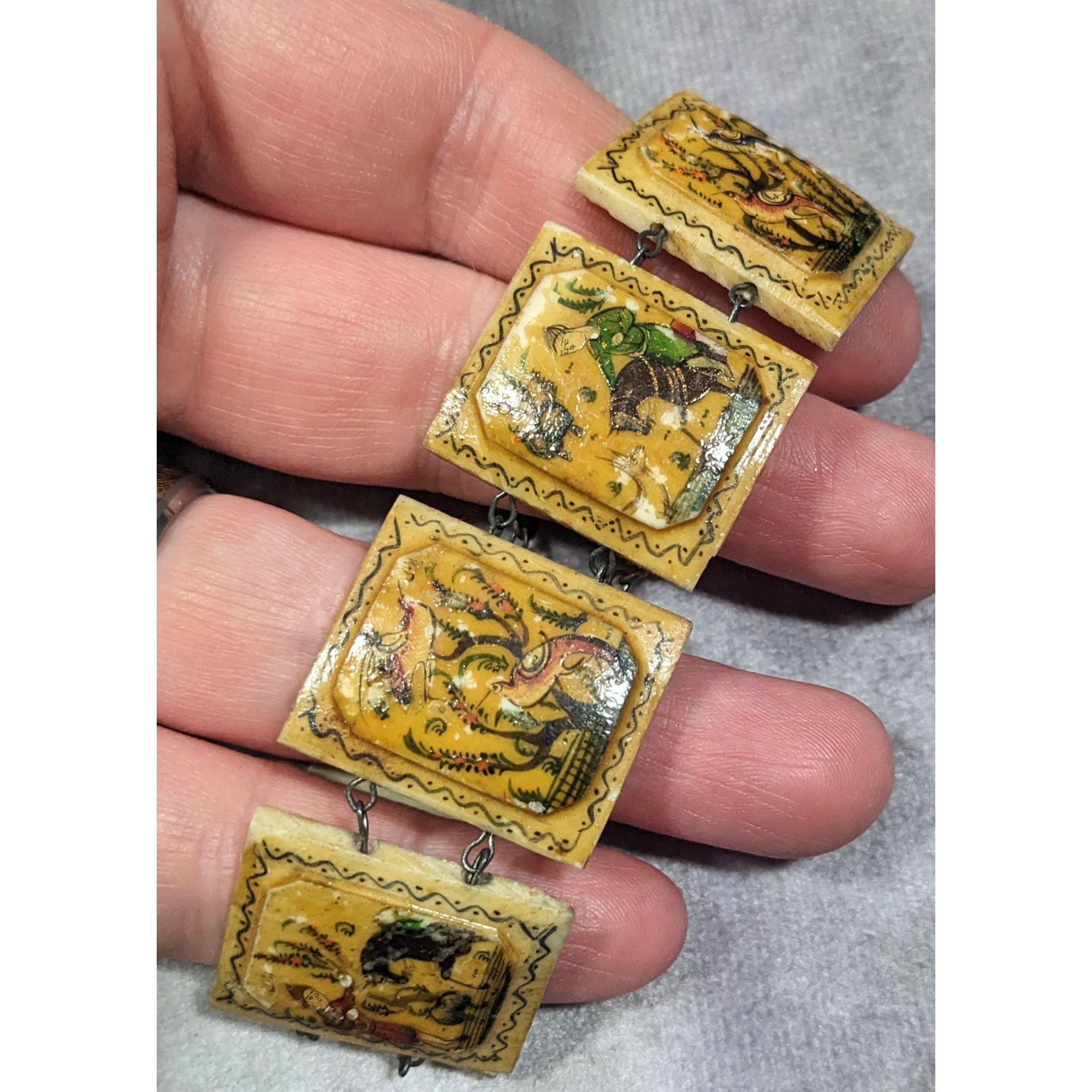 Other Antique Hand Painted Persian Story Panel Bracelet Size ONE SIZE - 3 Thumbnail