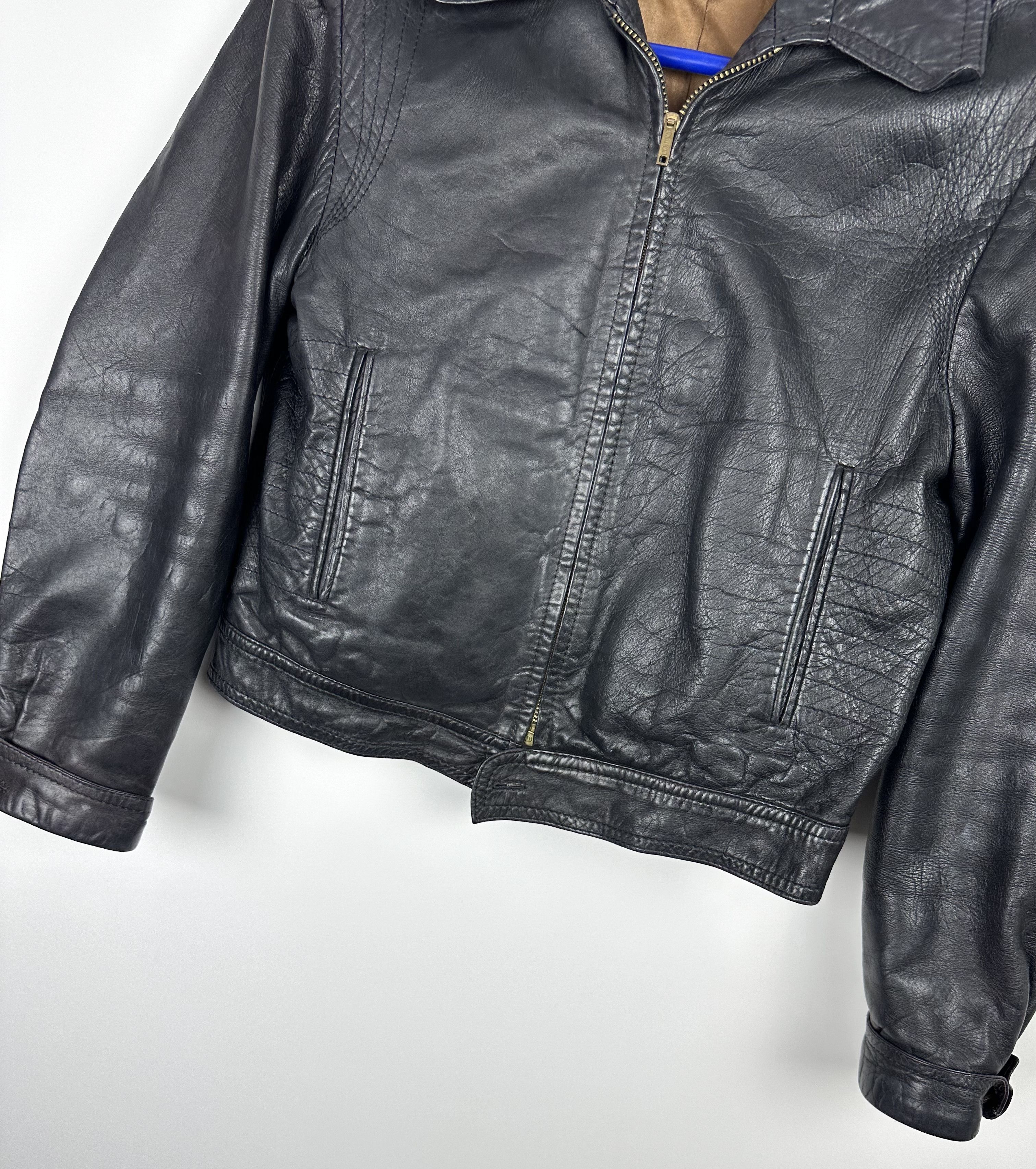 Leather Vintage women's leather jacket retro biker Size M / US 6-8 / IT 42-44 - 5 Thumbnail
