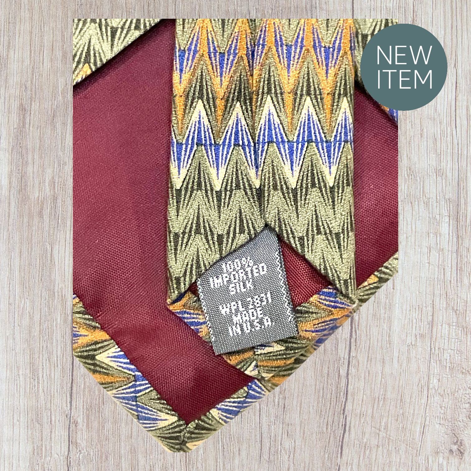 Croft & Barrow Croft & Barrow Zigzag Pattern Silk Tie - Green Yellow & Blue Size ONE SIZE - 3 Thumbnail