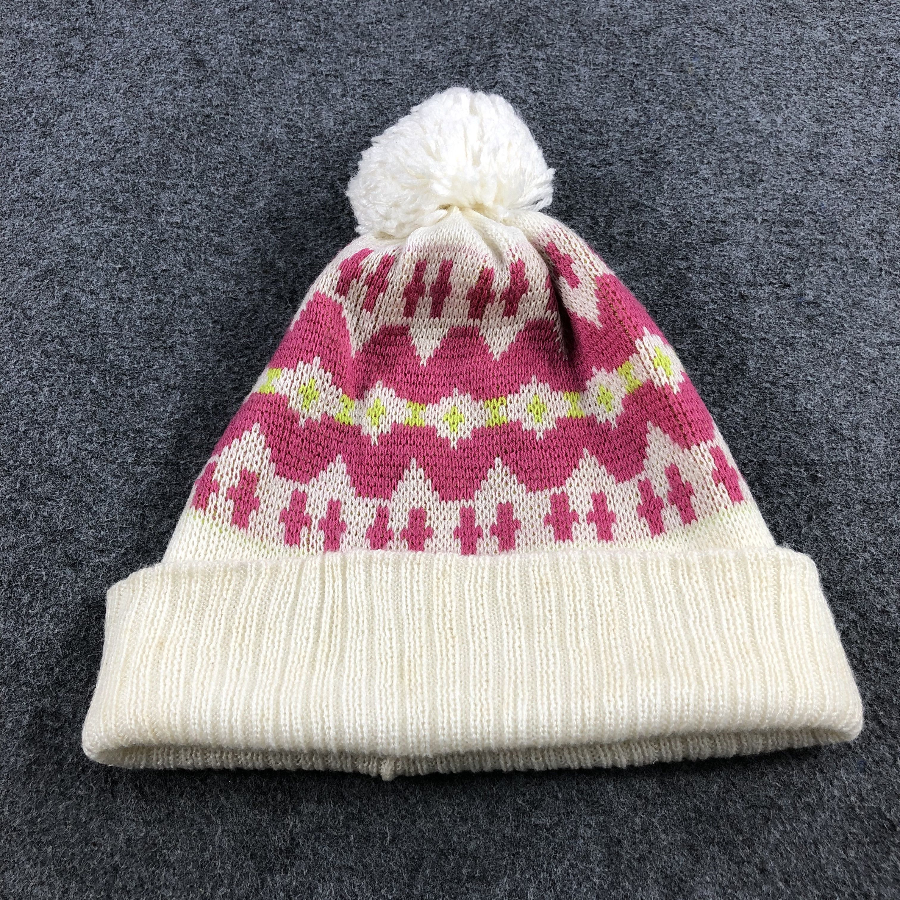 Vintage Pinkish Bobble Beanie Snowcap Snow Hat B135 Size ONE SIZE - 2 Thumbnail