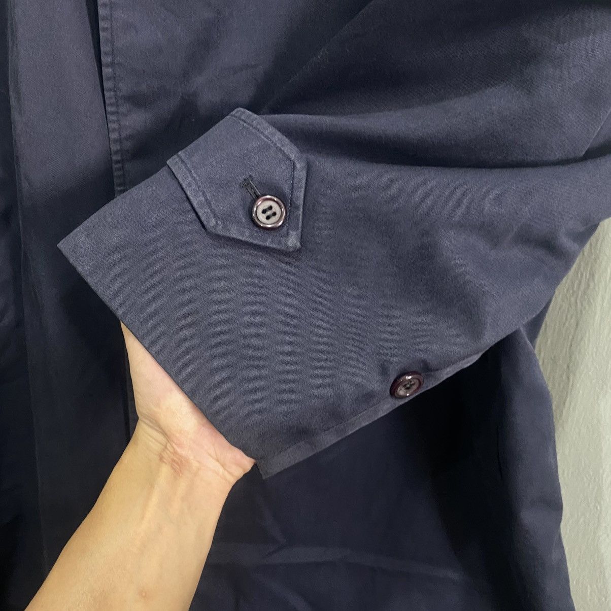 Burberry VTG Burberry Navy Balmacaan Coat Nova Check Lining England Size US L / EU 52-54 / 3 - 7 Thumbnail