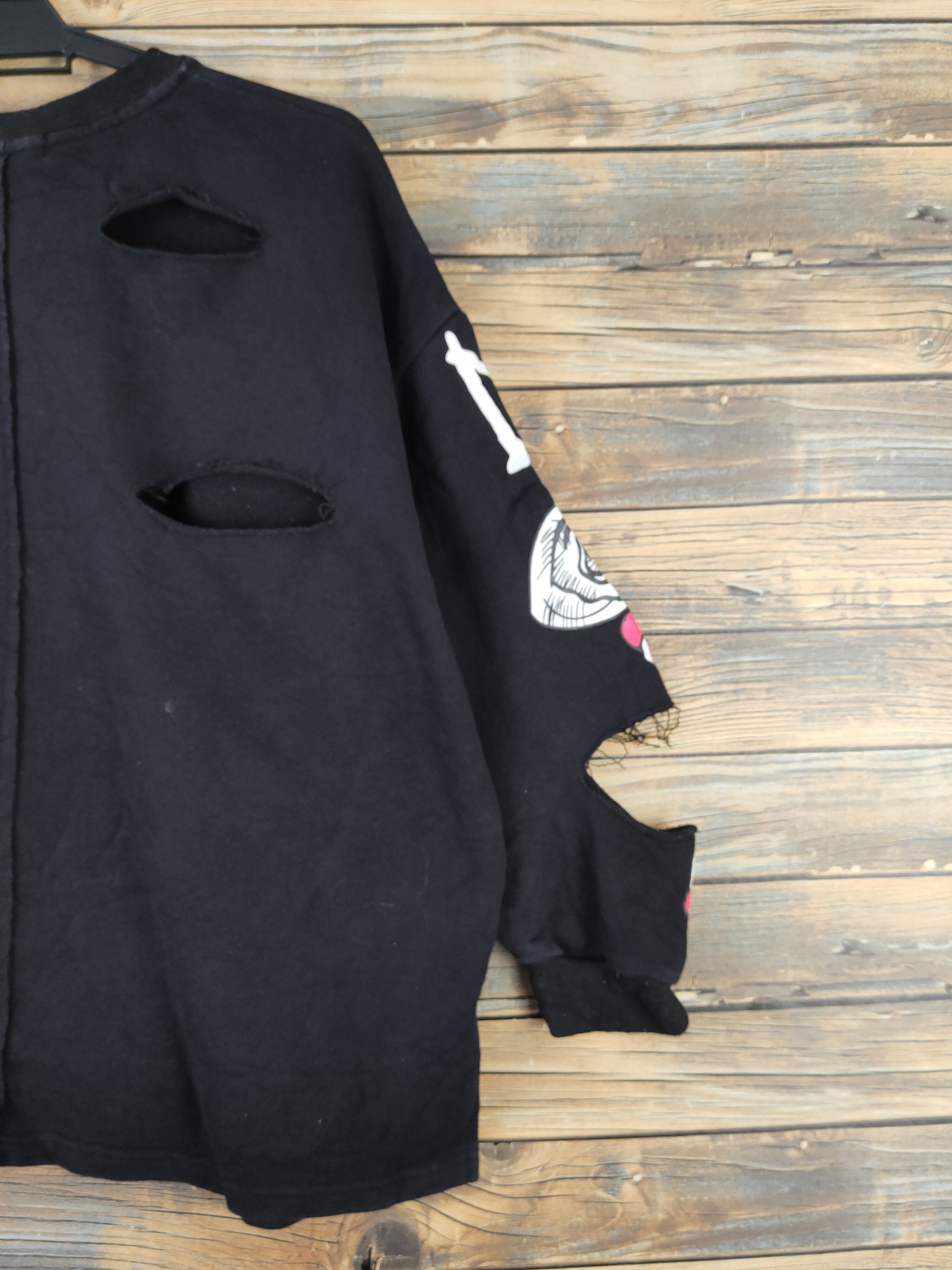 Japanese Brand × Seditionaries Ityoumio Black Dracula lips Ripped Sweatshirts #W964 Size L / US 10 / IT 46 - 11 Thumbnail