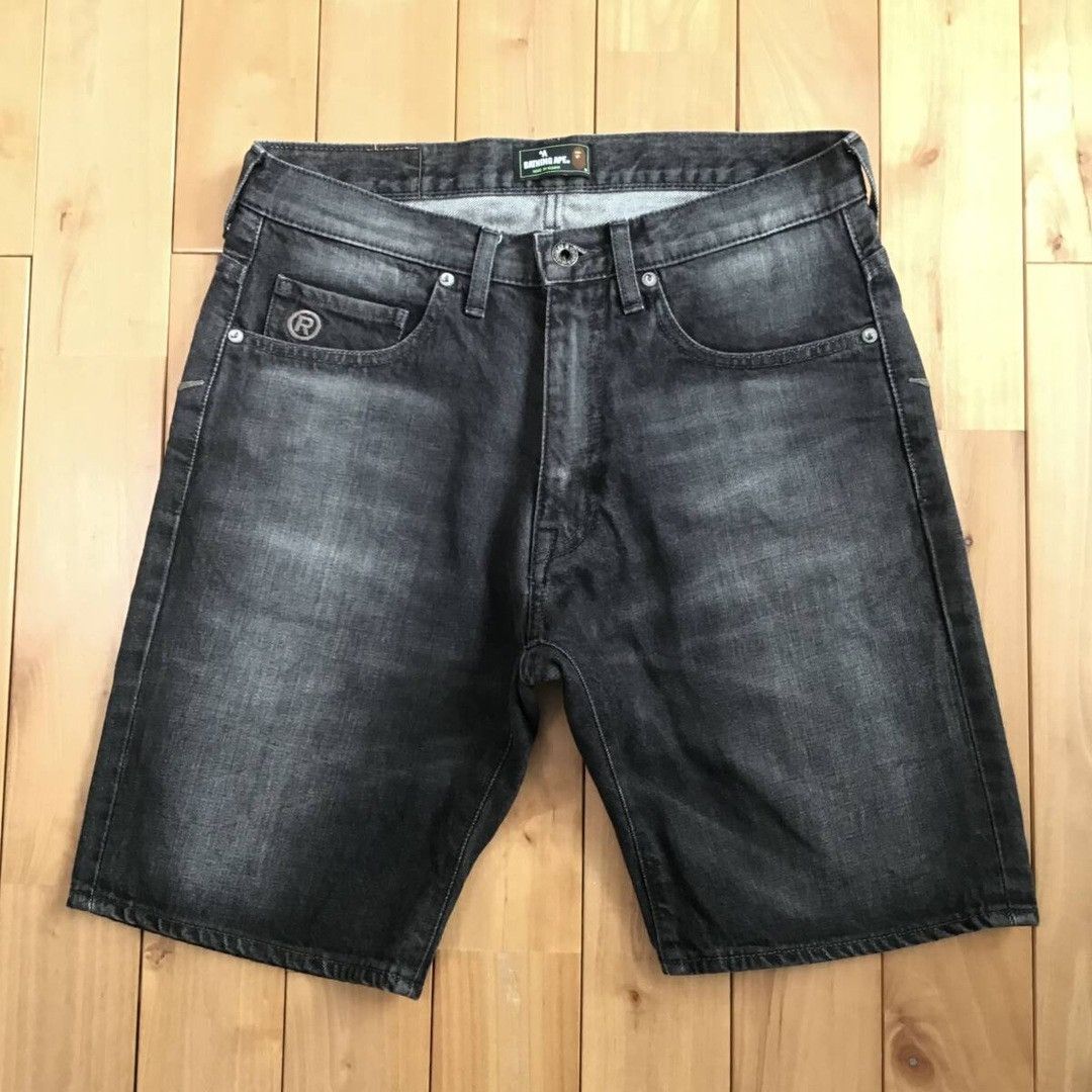 Bape × Nigo BAPE STA black denim shorts a bathing ape star NIGO ★size S Size US 30 / EU 46 - 2 Thumbnail