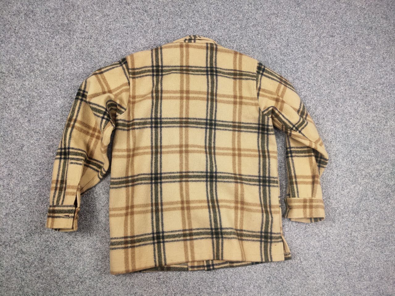 Vintage 60's Woolrich USA Plaid Wool Coat Pocket Jacket