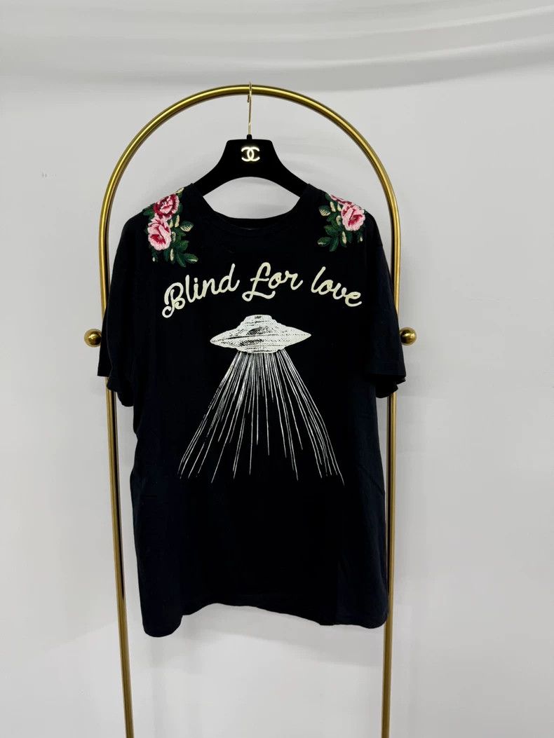 Gucci Gucci Black Embroidered Short Sleeve T-shirt - dmc Size US M / EU 48-50 / 2 - 1 Thumbnail