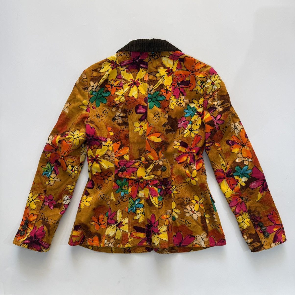 Moschino Iconic Vintage Moschino Jeans Velvet Floral Blazer Size S / US 4 / IT 40 - 7 Thumbnail
