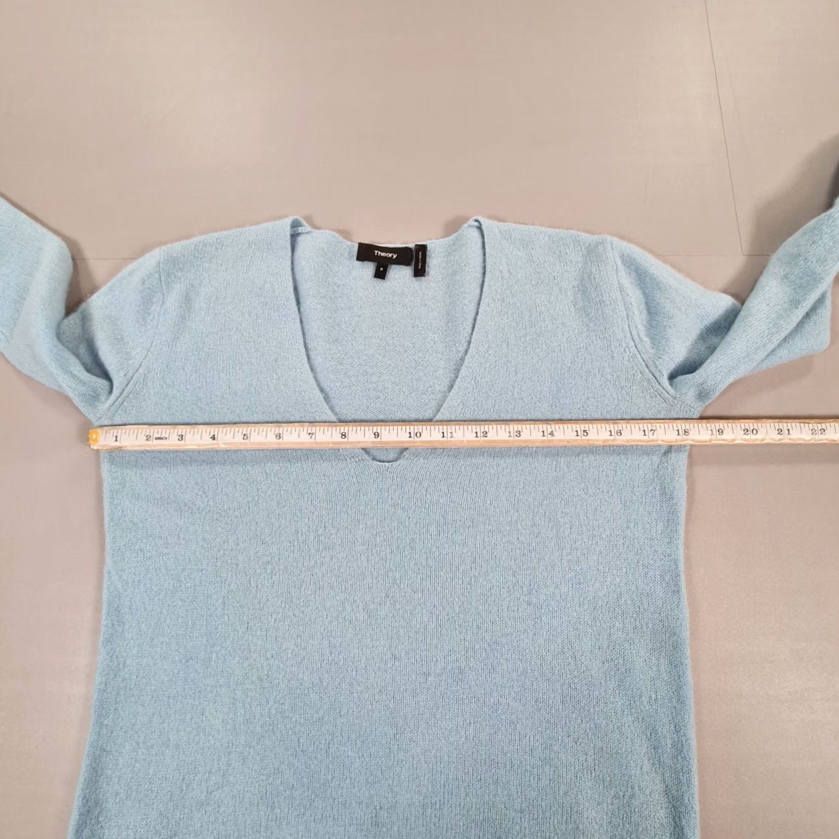 Theory Theory Womens Jumper Blue Small Pullover V Neck 100% Cashmere Knit Size S / US 4 / IT 40 - 6 Thumbnail