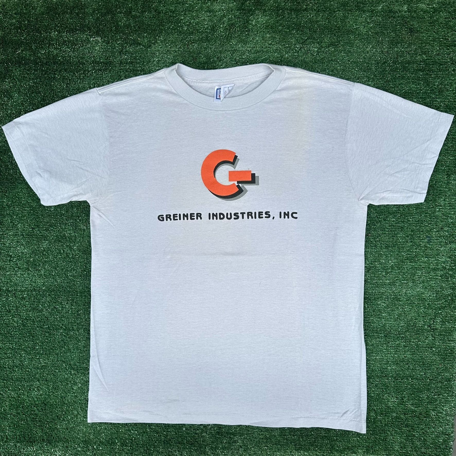Vintage Vintage 80s Greiner Industries Steel Mill T-Shirt Workwear G Size US L / EU 52-54 / 3 - 6 Thumbnail