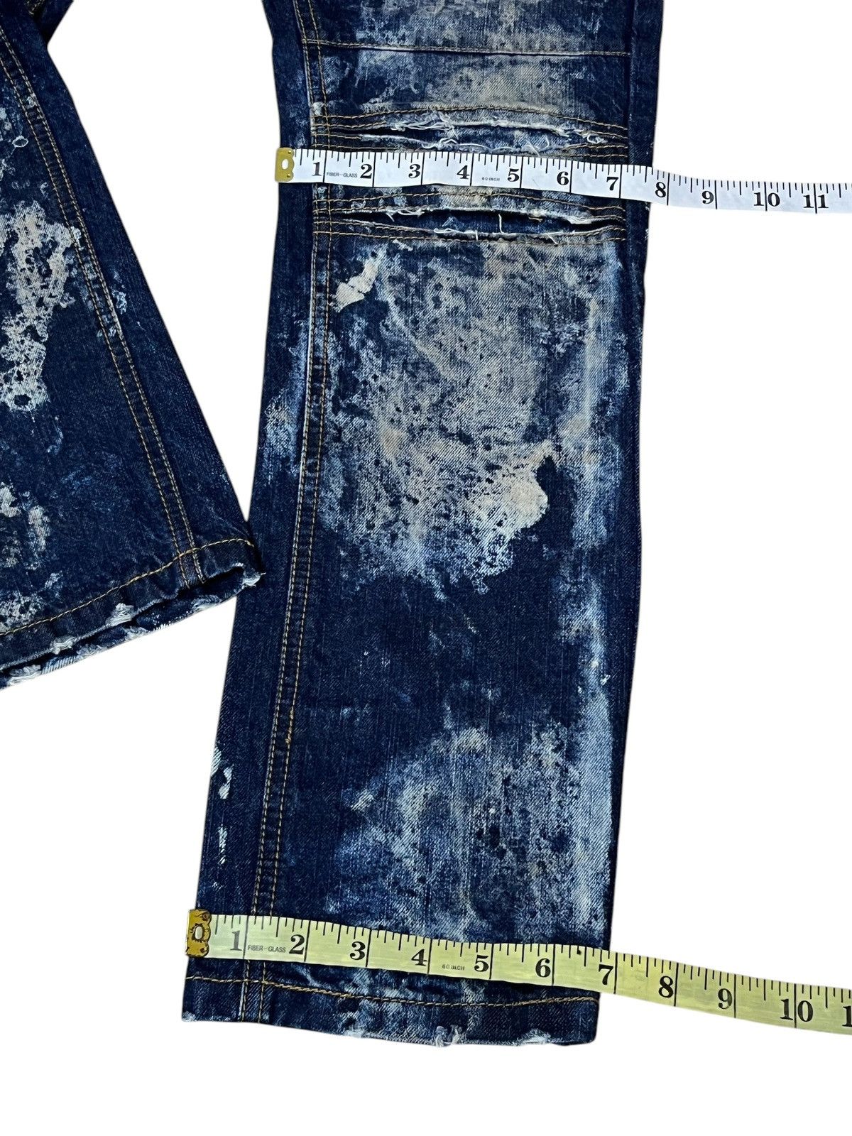Japanese Brand SICK🔥KROME NEW YORK TYE DYE DISTRESSED STYLE JEANS Size US 31 - 15 Thumbnail