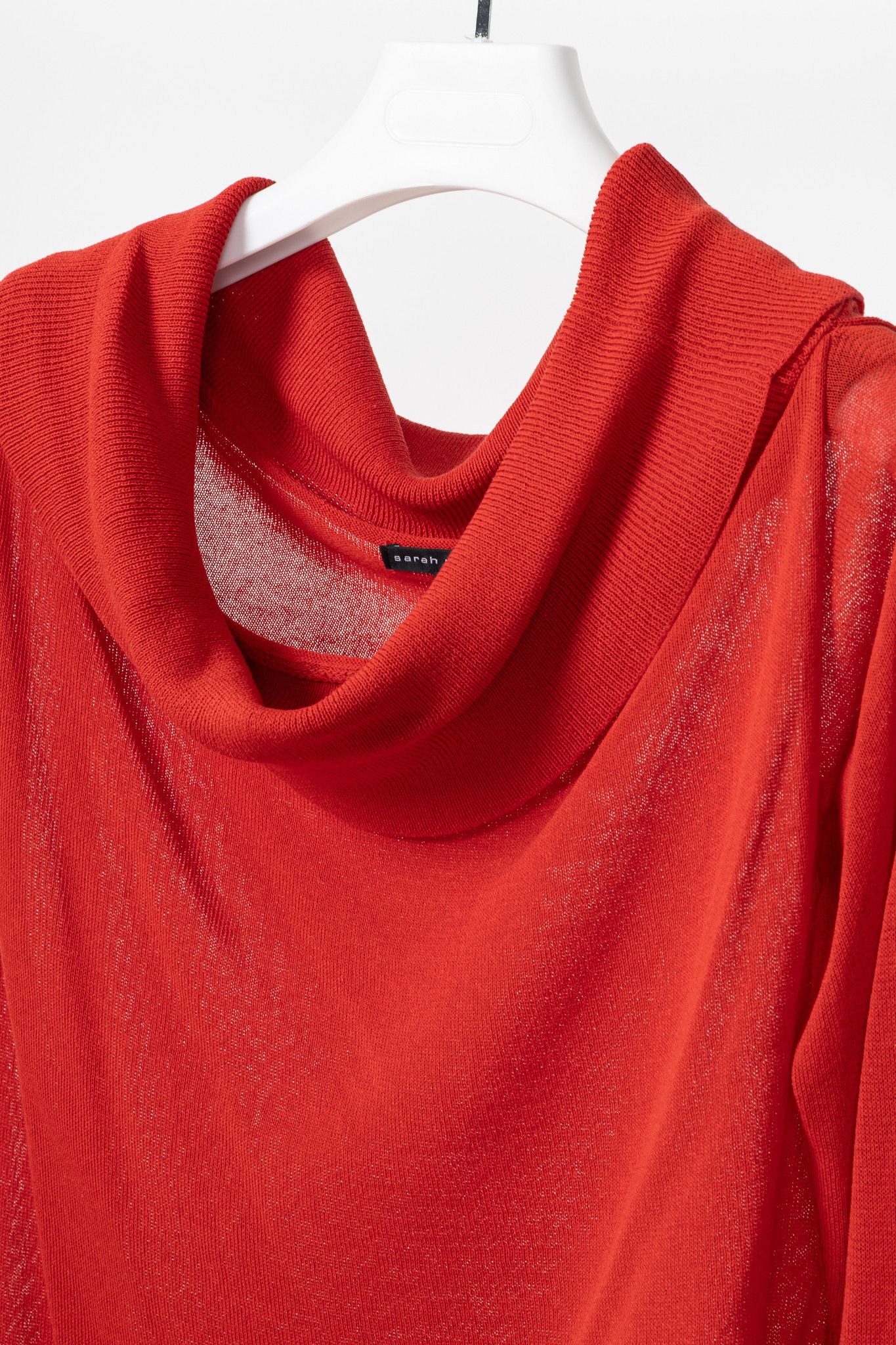 Sarah Pacini Sarah Pacini Red Linen-Blend Knit Cowl Sweater Size ONE SIZE - 7 Thumbnail