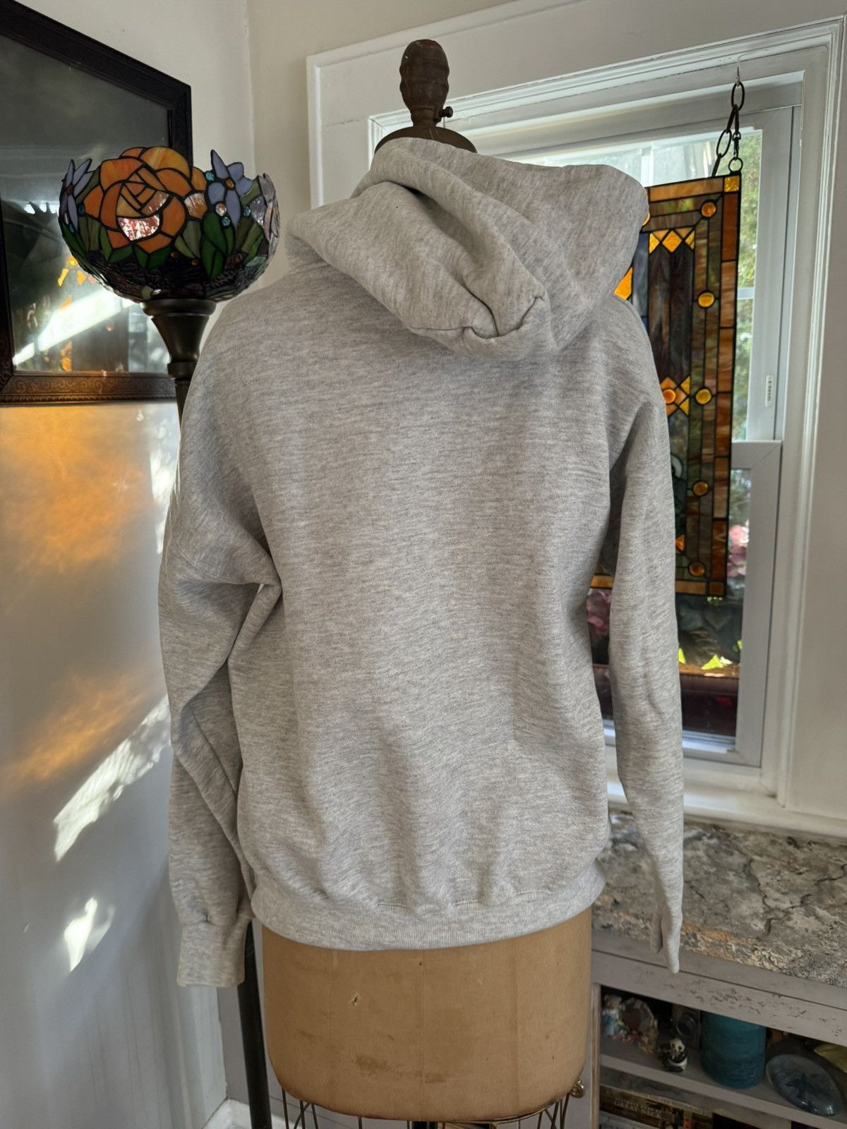 Vintage 1980s Gym Grey 100% Cotton Made USA Hoodie Size US L / EU 52-54 / 3 - 4 Thumbnail
