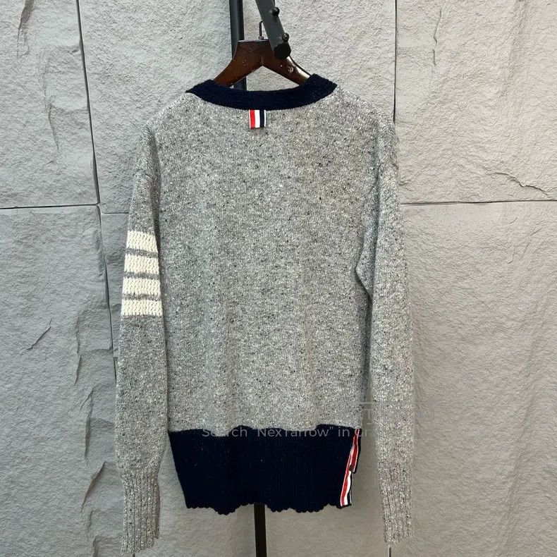 Thom Browne Thom Browne Classic Four-Stripe Wool and Mohair Cardigan Size US M / EU 48-50 / 2 - 2 Thumbnail