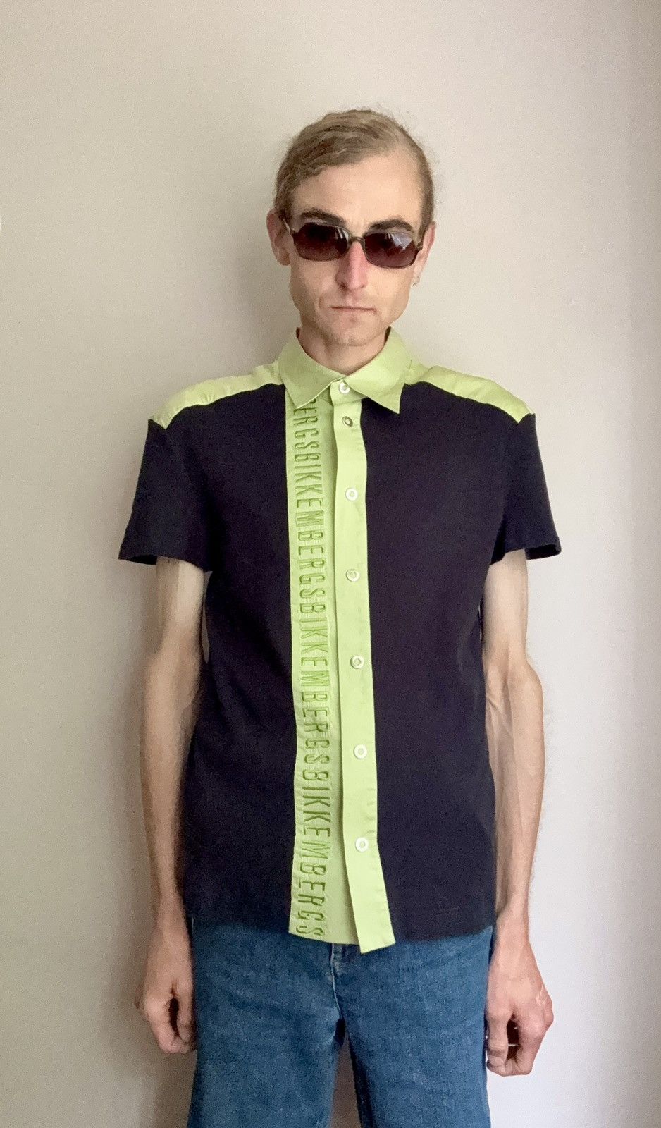Dirk Bikkembergs Dirk Bikkembergs Vintage Snap Button Logo Bowling Shirt Size US M / EU 48-50 / 2 - 2 Thumbnail