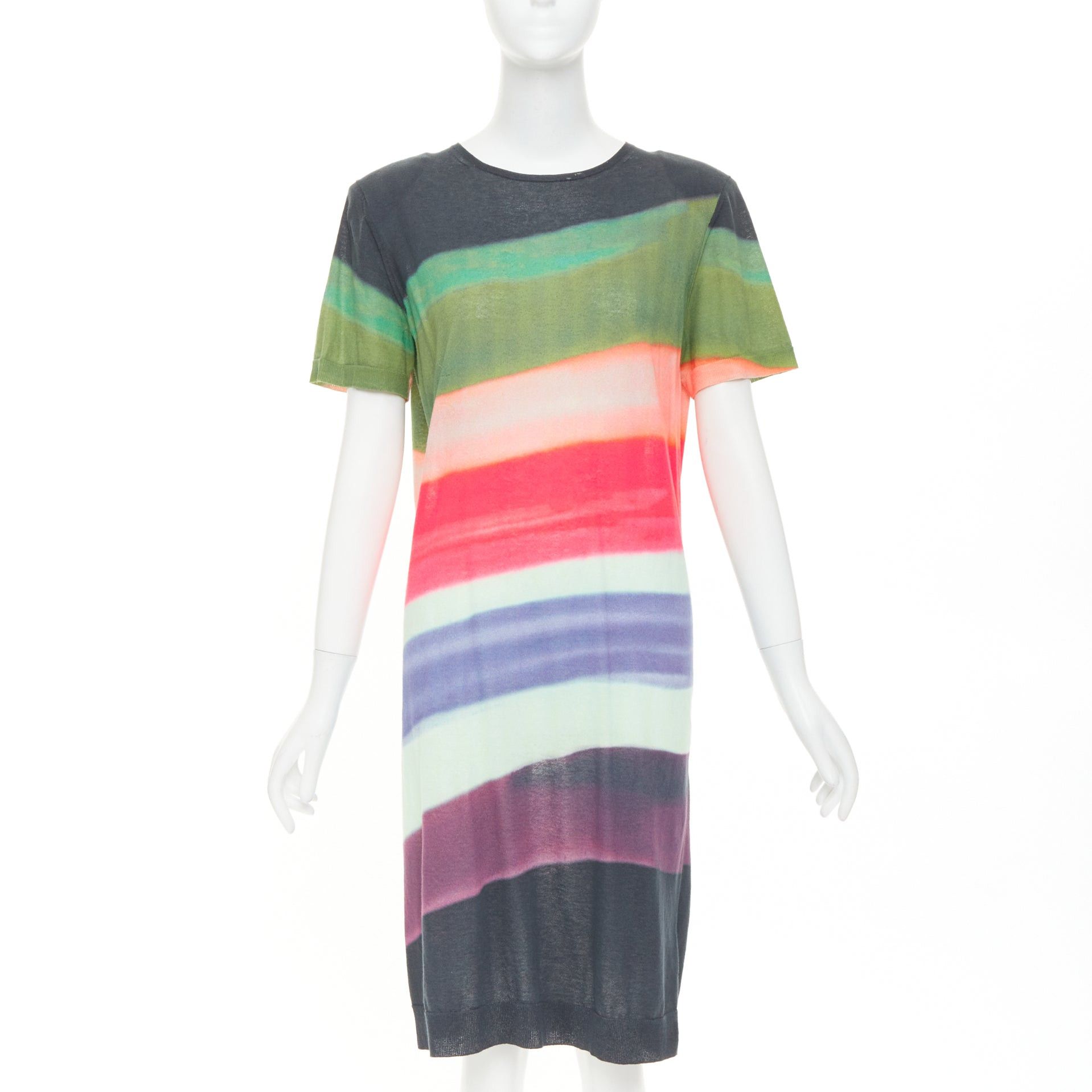 Dries Van Noten DRIES VAN NOTEN 2021 Len Lye Runway multicolor print shoulder pad tshirt dress S Size S / US 4 / IT 40 - 1 Thumbnail