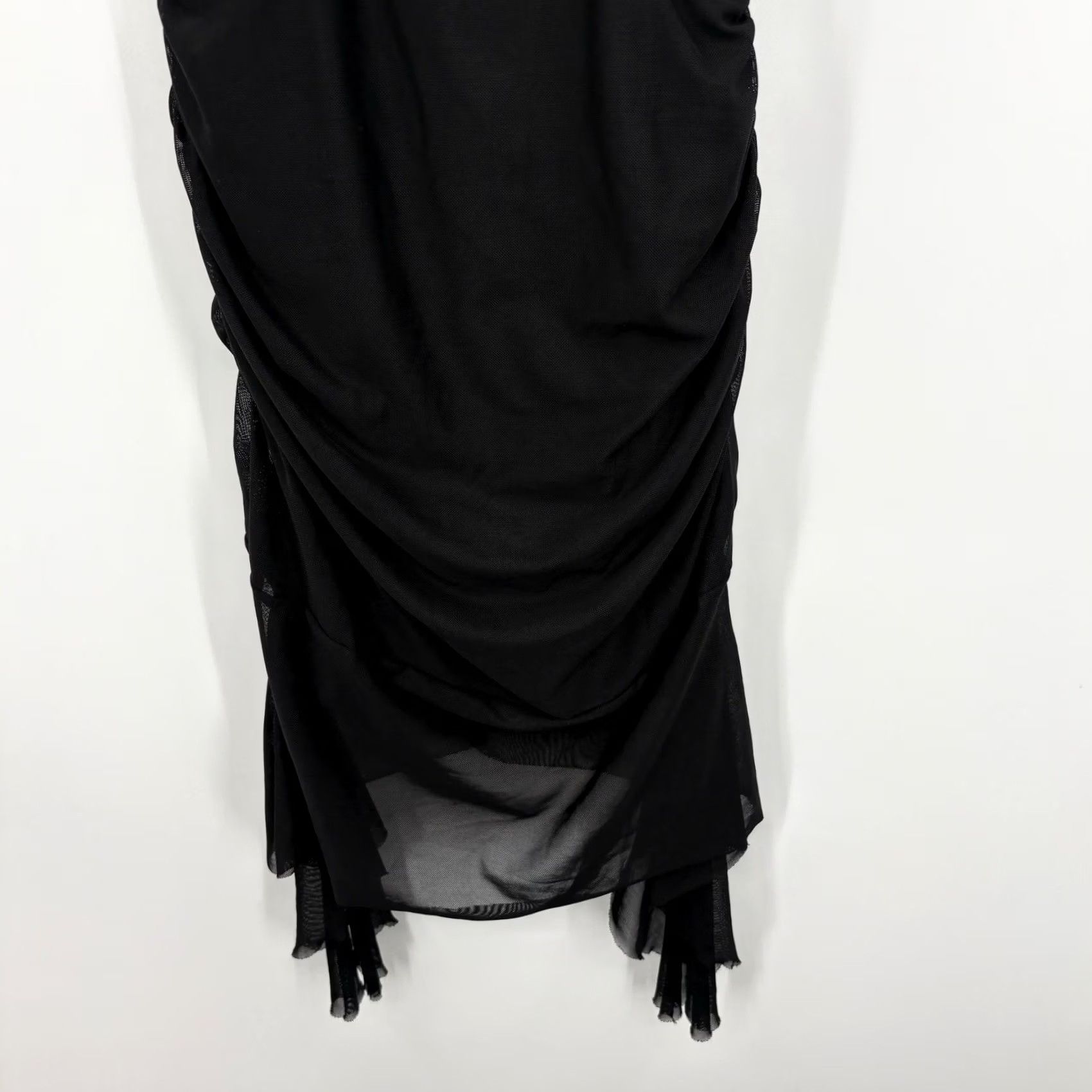 Vintage Oh Polly Corset Slip Dress 4 Drape Fairy Grunge Rhinestone Whimsigoth Asymmetric Dress Size S / US 4 / IT 40 - 4 Thumbnail