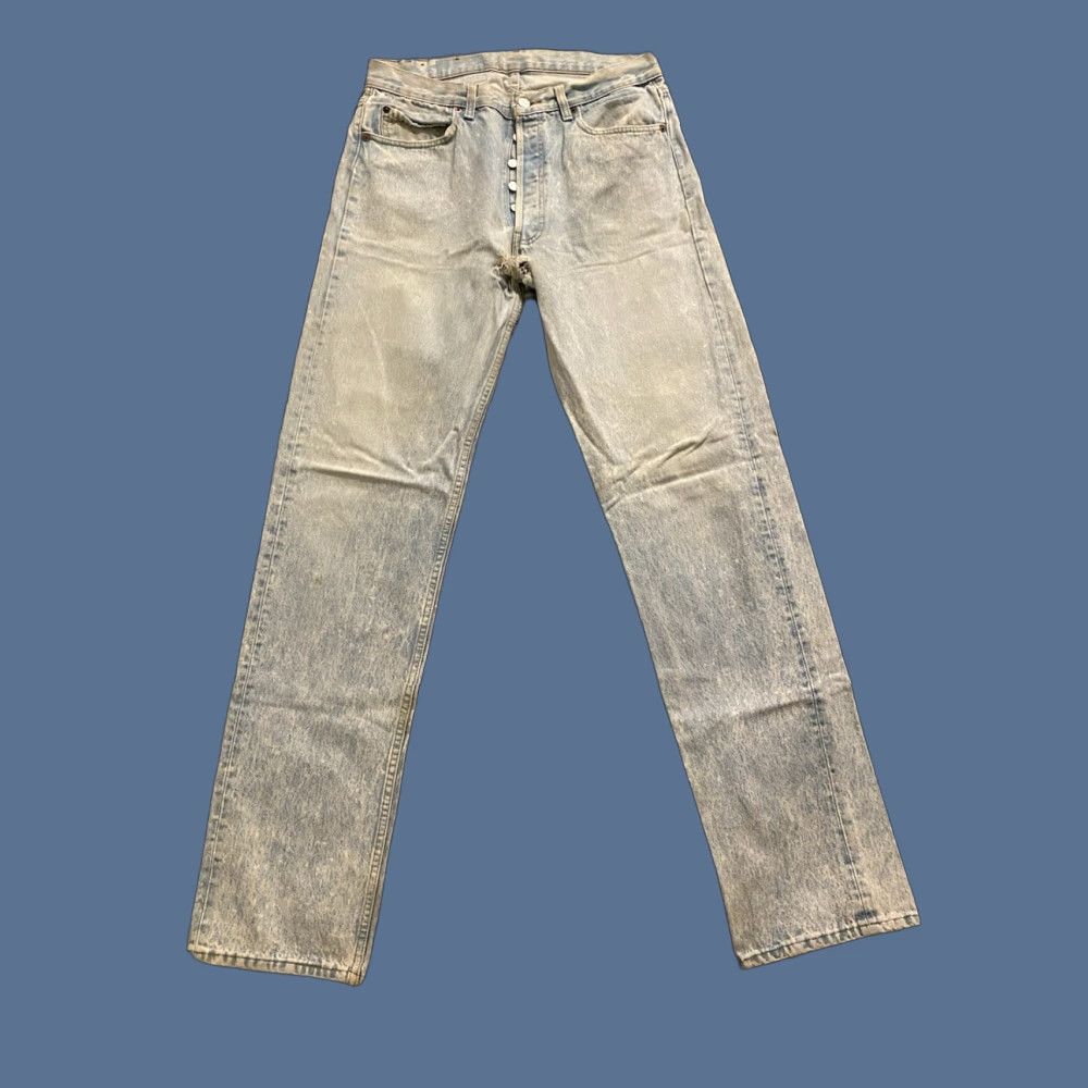 Levi's VINTAGE Levi’s 501 Jeans Button Fly Acid Wash 33x34 Made In USA Jeans Mens Size US 33 - 1 Thumbnail