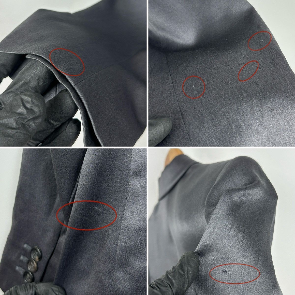 Jil Sander 90-00s Vintage Jil Sander Gray Silk Double Breasted Blazer Size XS / US 0-2 / IT 36-38 - 23 Thumbnail