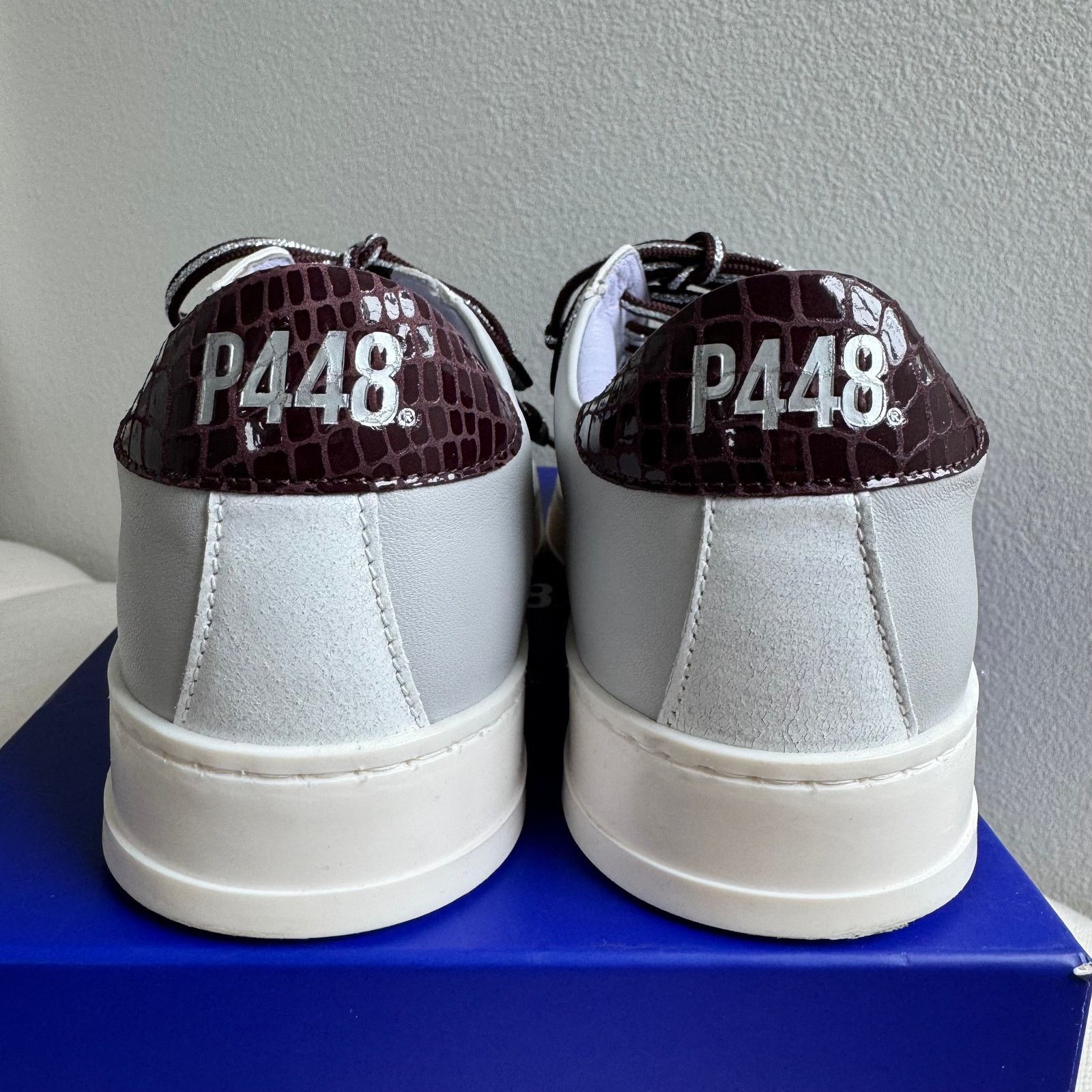 P448 P448 Jack Perforated Sneaker Pastel/Lilac Leather EU 38 Size US 7.5 / IT 37.5 - 4 Thumbnail