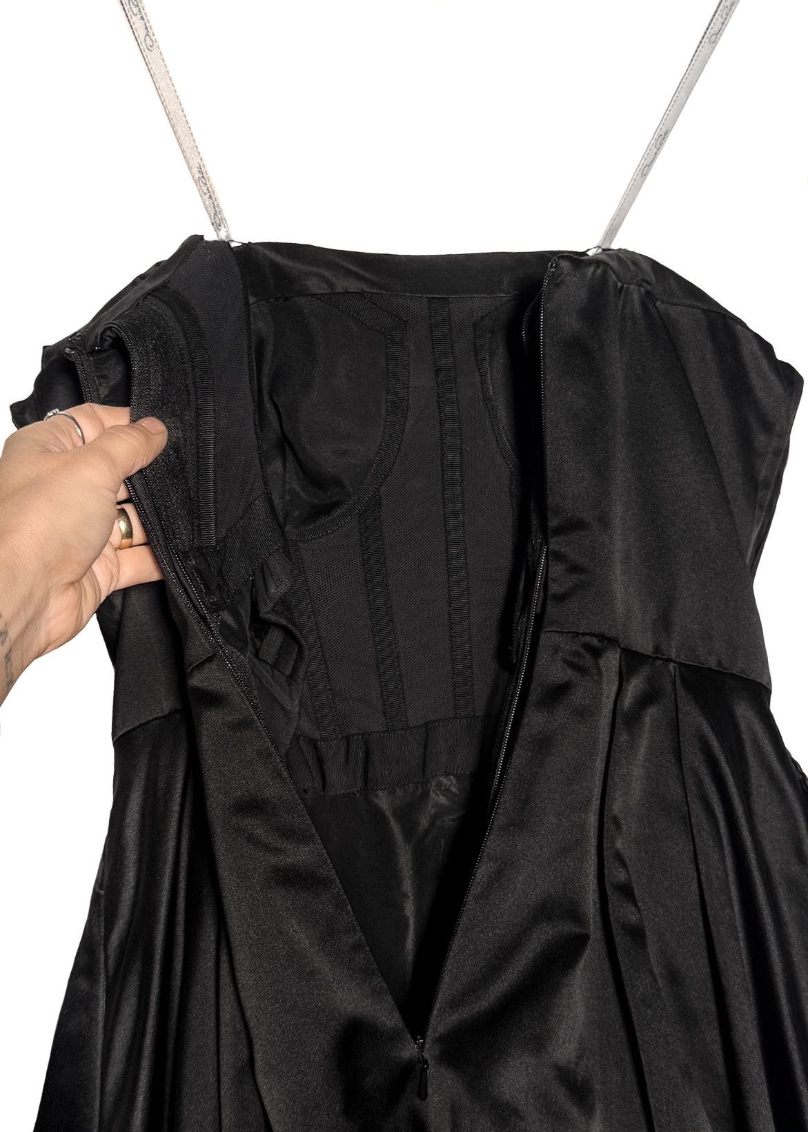 Oscar De La Renta Oscar De La Renta PF12 Black Silk Bustier Balloon Dress Size S / US 4 / IT 40 - 5 Thumbnail