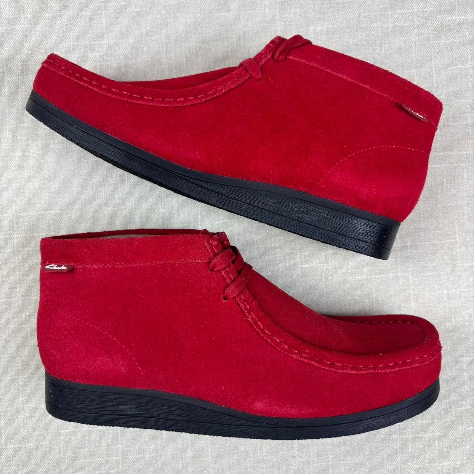 Clarks 🍒 Clarks Stinson Hi “Cherry Suede” 9M Size US 9 / EU 42 - 2 Thumbnail