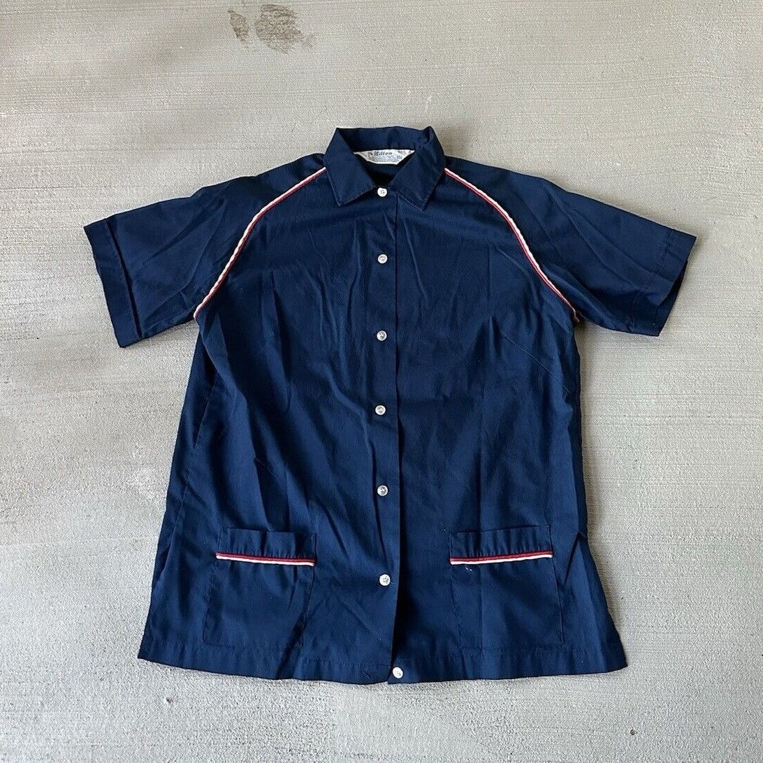Vintage Vintage Hilton Womens Bowling Shirt Size 38 Blue 70s Button Size XS / US 0-2 / IT 36-38 - 3 Thumbnail