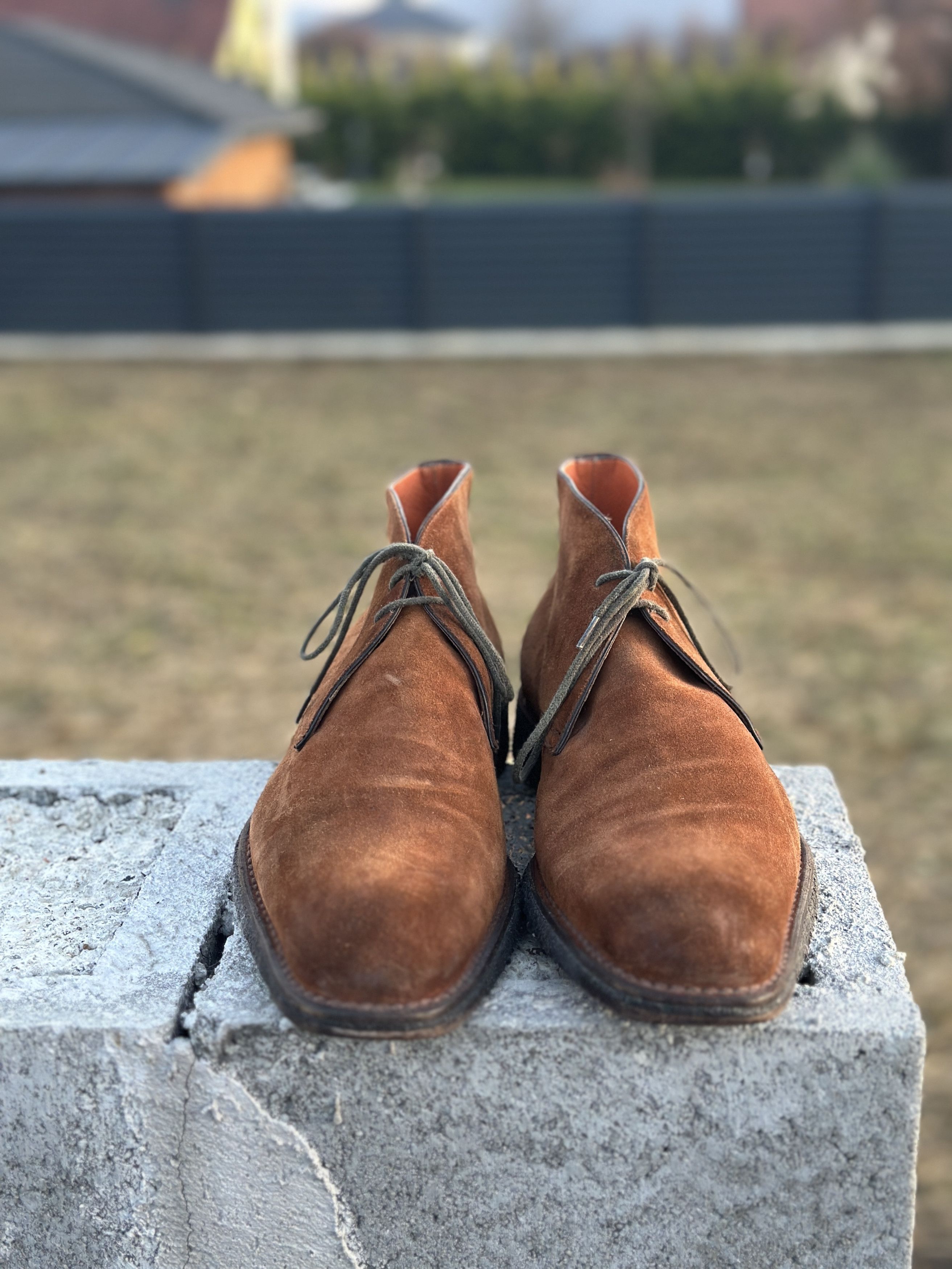 Santoni Santoni Premium Suede Chukka Boots cognac Brown Size 11.5 us Size US 11.5 / EU 44-45 - 4 Thumbnail