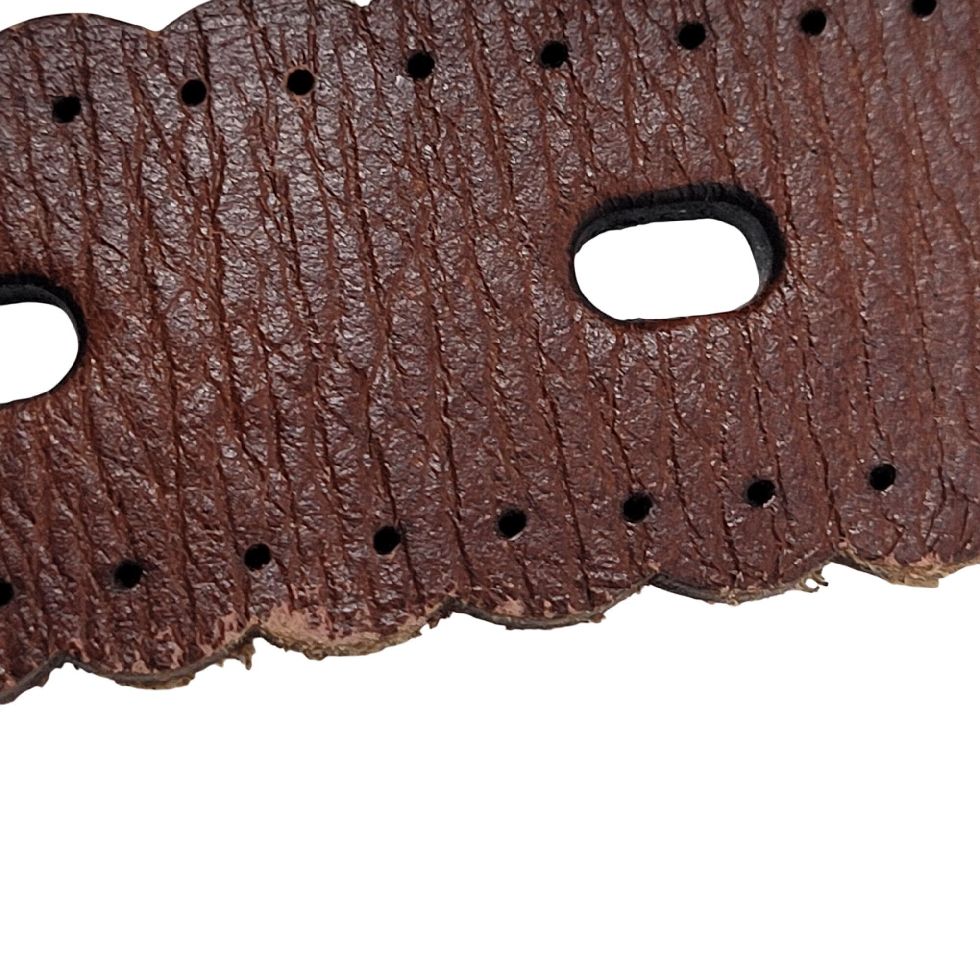 Fossil Vintage Fossil Womens Brown Leather Belt L Scalloped Perfora Size ONE SIZE - 9 Thumbnail