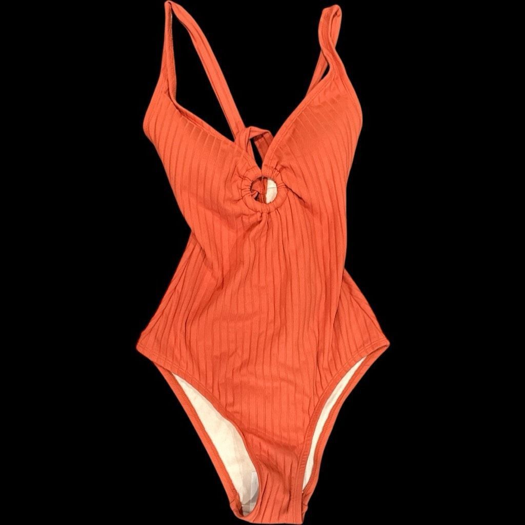 Target Basics NWT TARGET KONA SOL Wide Ribbed Ring One Piece Tie Back Swim Size S / US 4 / IT 40 - 6 Thumbnail