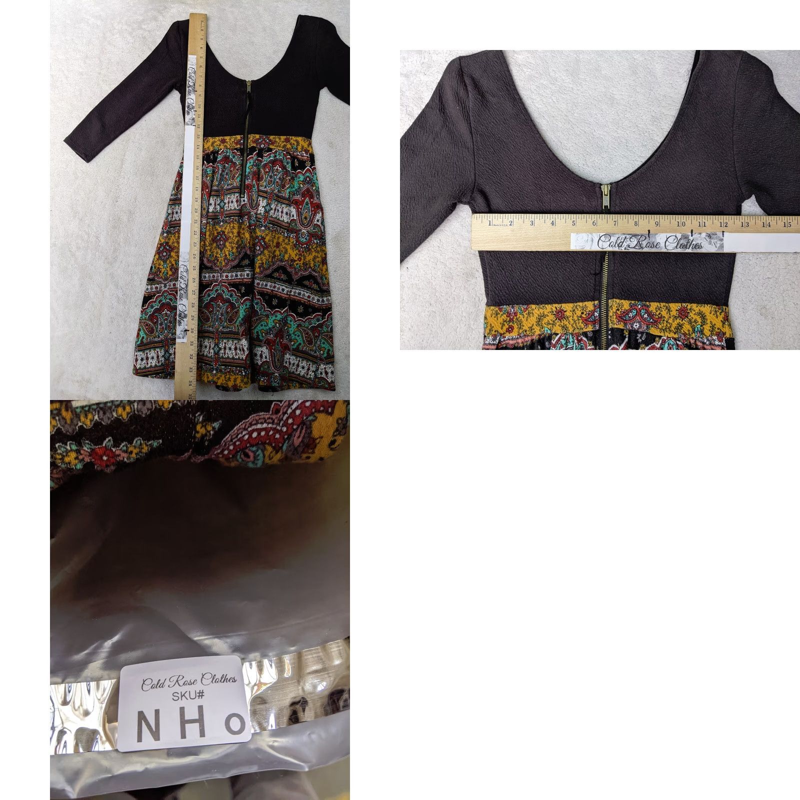 Anthropologie Anthropologie Maeve Womens Dress Boho Paisley 0 Black Gauze Scoop Midi 3/4 Sleeve Hippie Cotton Polyester Spandex Size XS / US 0-2 / IT 36-38 - 8 Thumbnail