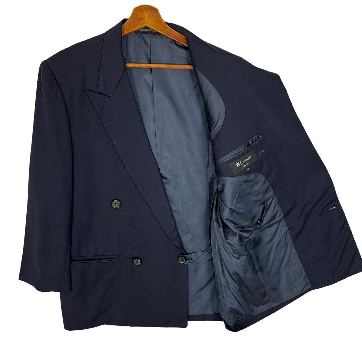 Y's for Men Dark Blue Double Breasted Blazer Made In Italy Size US M / EU 48-50 / 2 - 3 Thumbnail