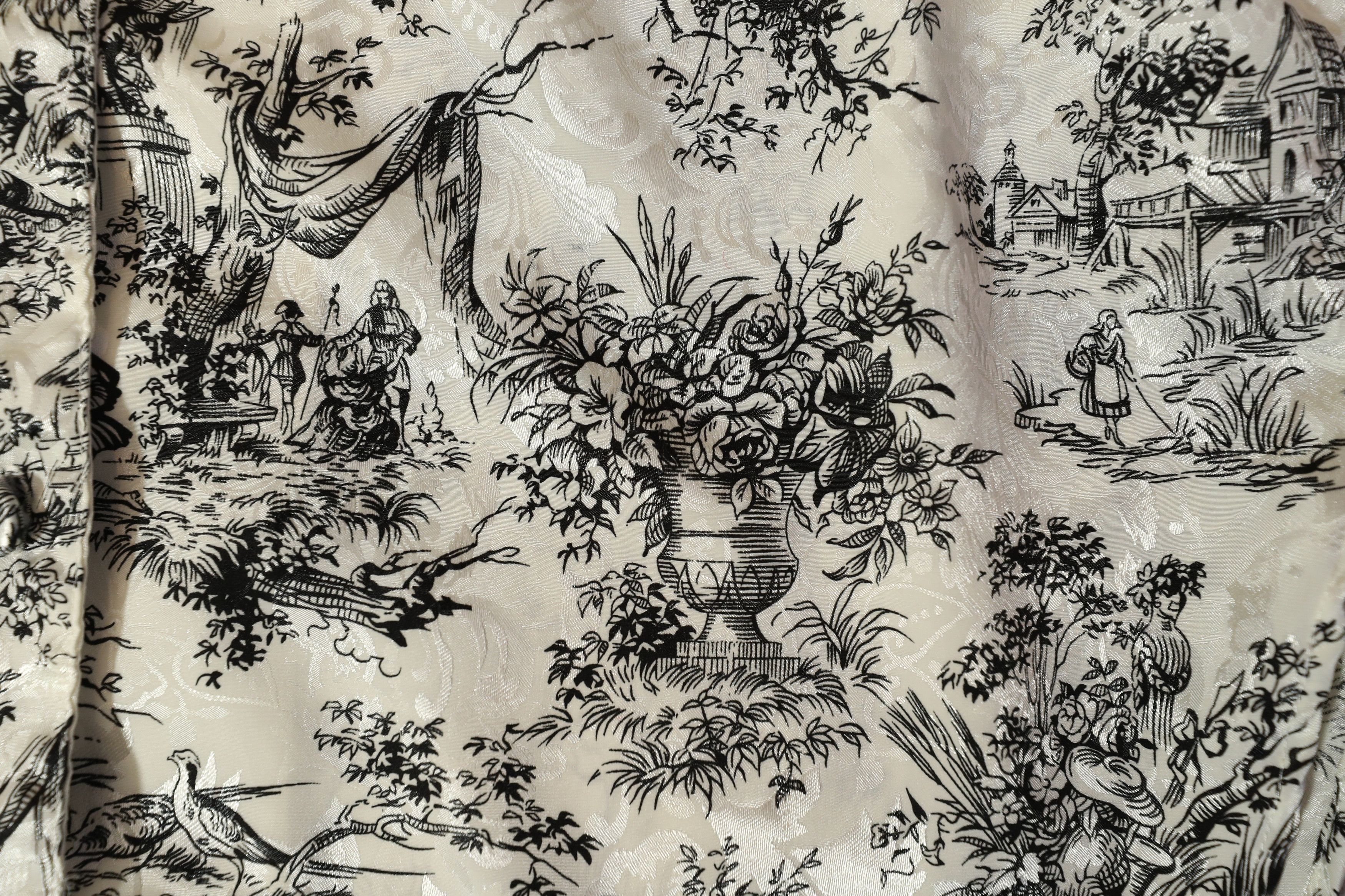 Vintage Vintage Silk Toile Print Button Up Shirt (S/P) Size S / US 4 / IT 40 - 5 Thumbnail