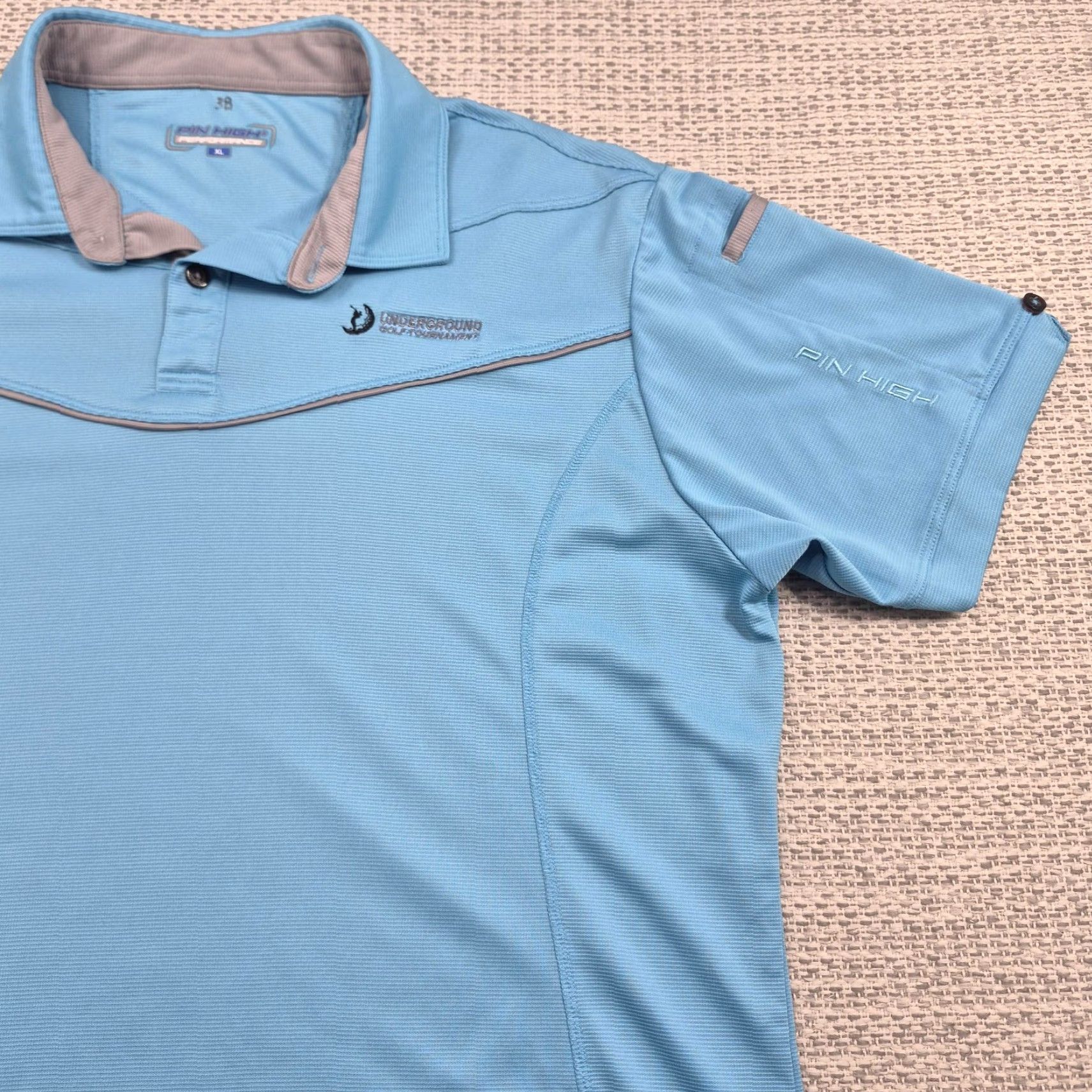 Vintage Pin High Polo Shirt Mens XL Blue Underground Golf Tournament Performance Tech Shirt Size US XL / EU 56 / 4 - 2 Thumbnail