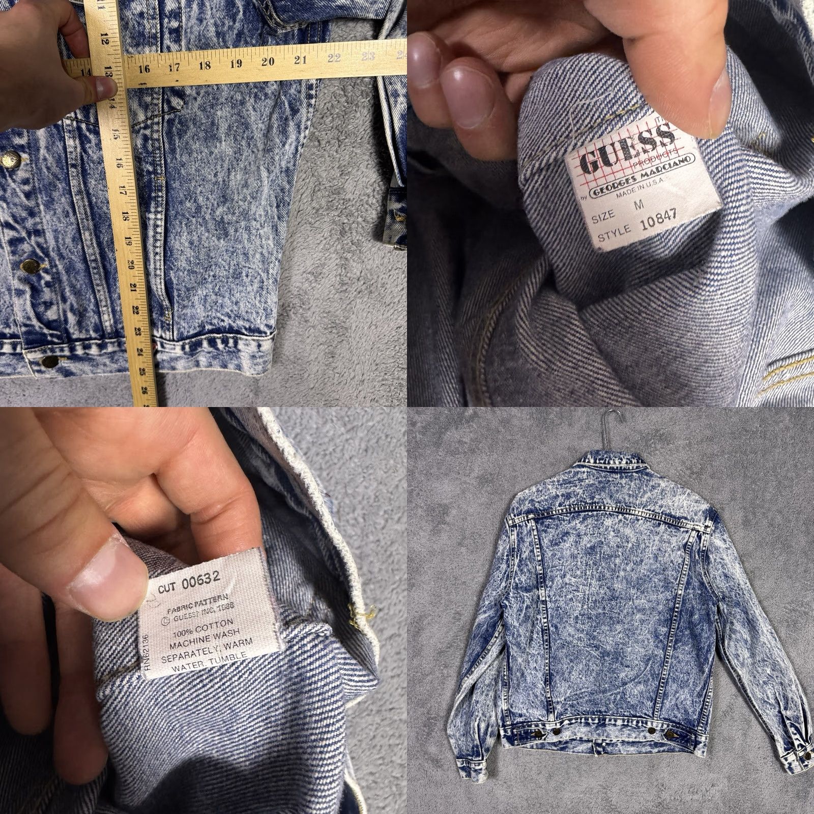 Guess VINTAGE GUESS Jacket Men M USA Made Acid 90s Denim Trucker George Marciano Size US M / EU 48-50 / 2 - 8 Thumbnail