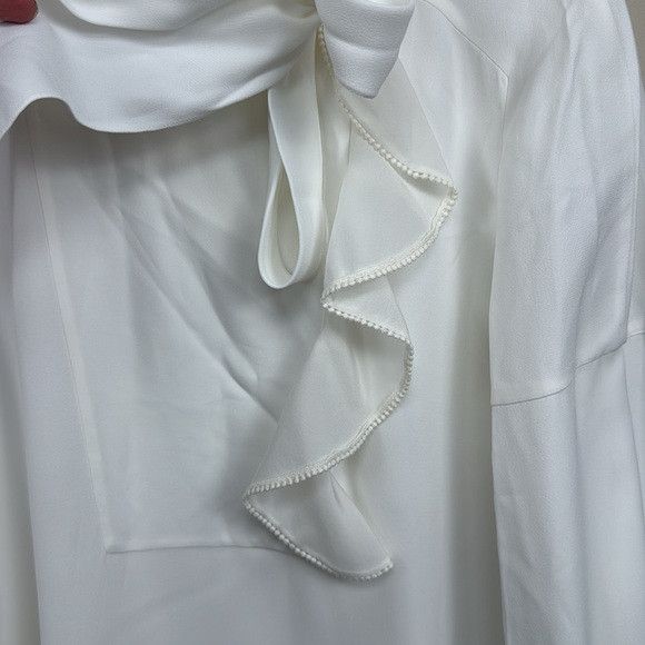 Chloe NEW CHLOE silk long sleeve white dress with ruffle neck Size M / US 6-8 / IT 42-44 - 6 Thumbnail