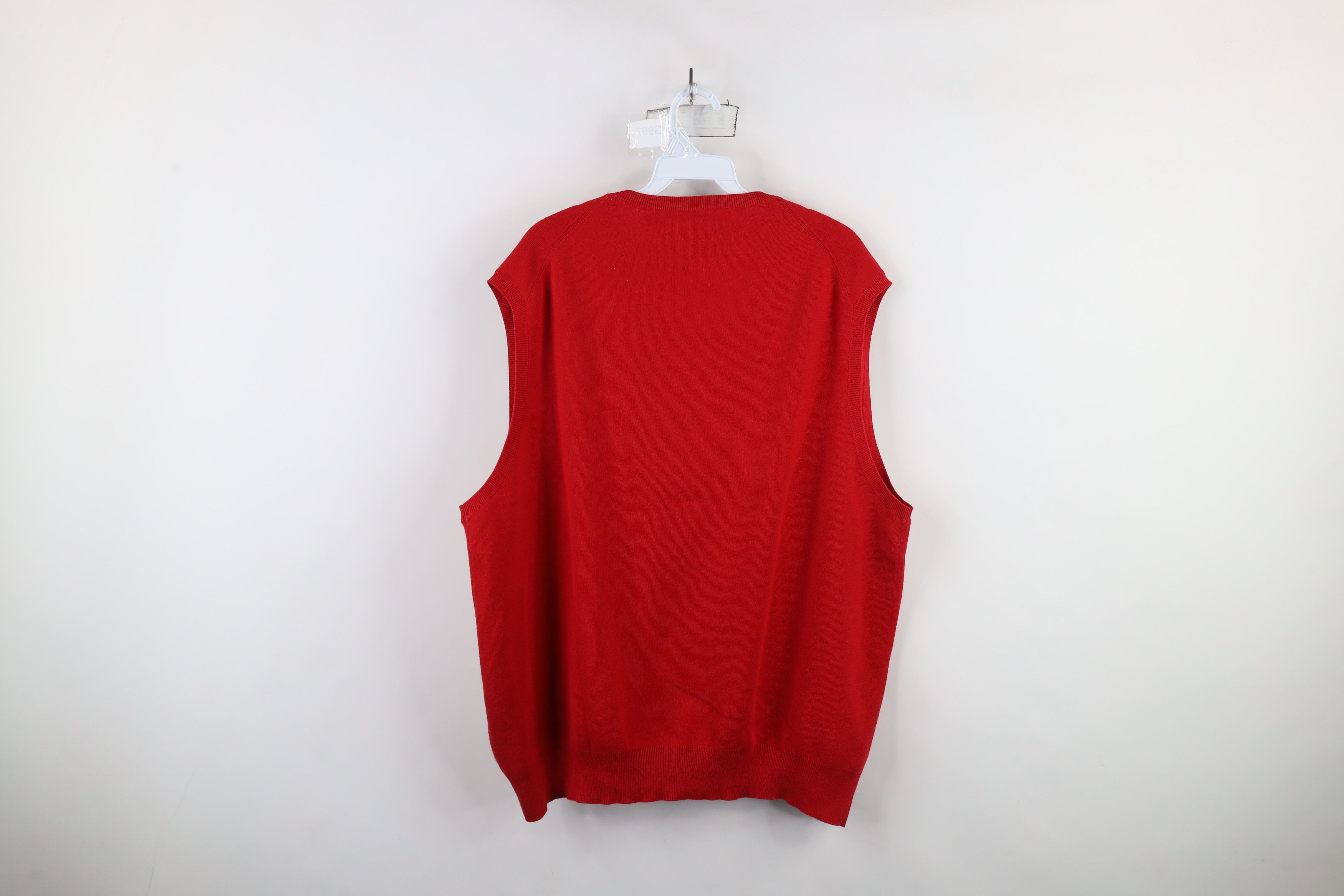 Ralph Lauren × Vintage Vintage Ralph Lauren Cotton Knit Sleeveless Sweater Vest Red Size US XXL / EU 58 / 5 - 8 Thumbnail