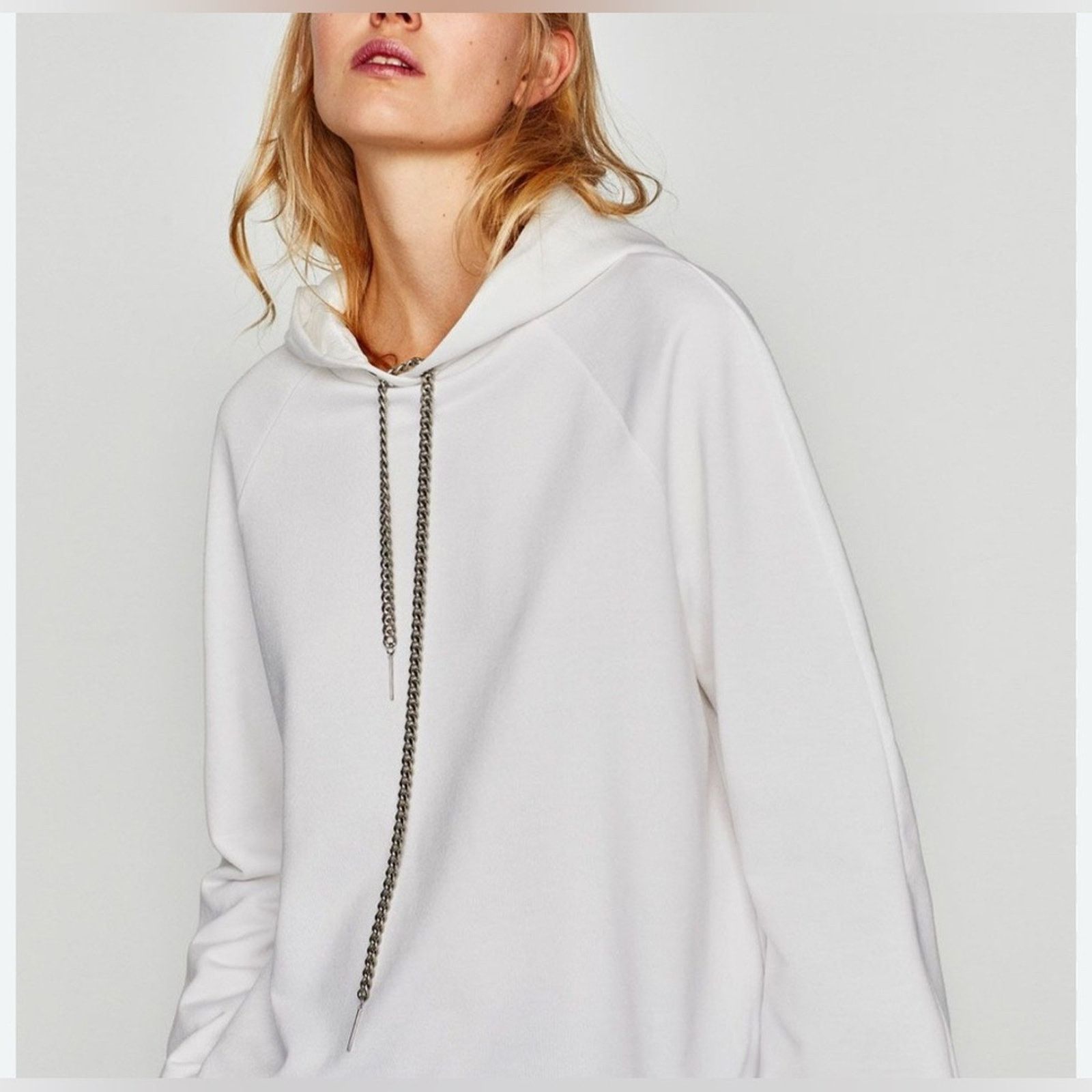 Zara Zara-Chain Drawstring Hoodie-Small Size S / US 4 / IT 40 - 1 Thumbnail