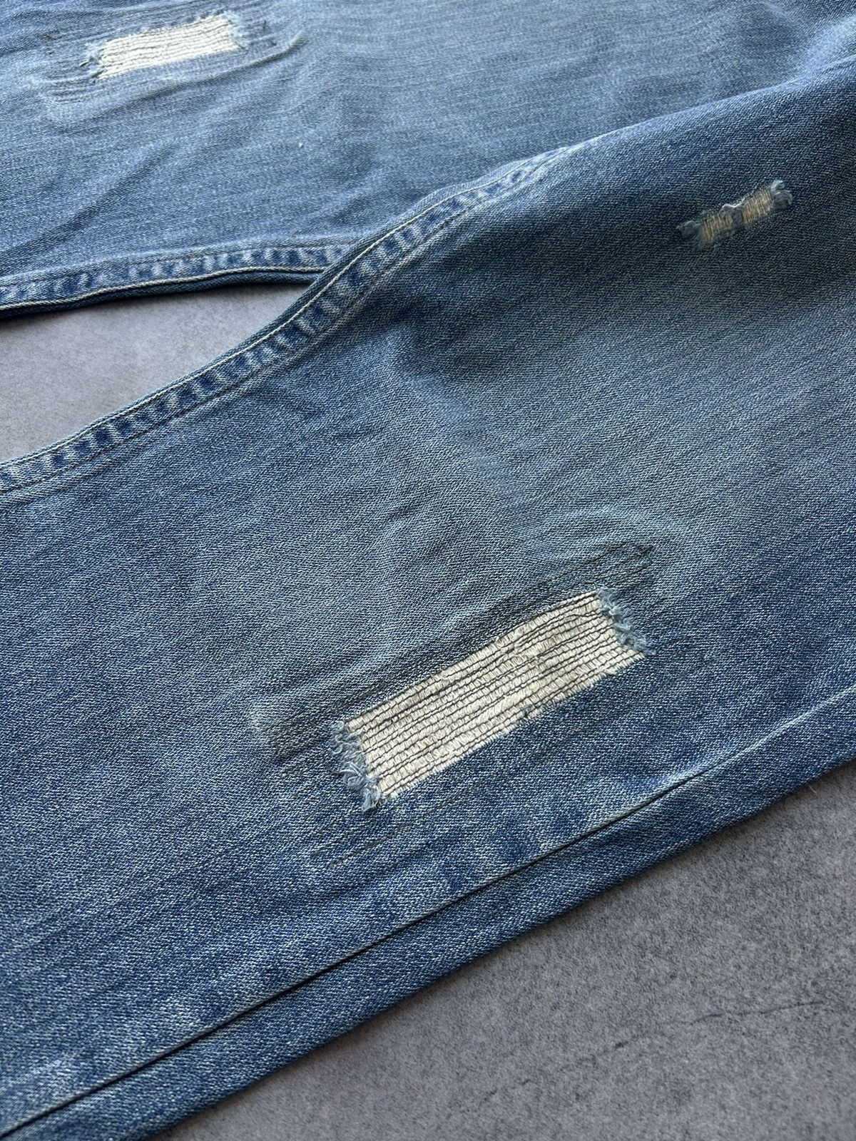 Japanese Brand Vintage Machine Distressed denim baggy jeans mens Size US 32 / EU 48 - 5 Thumbnail